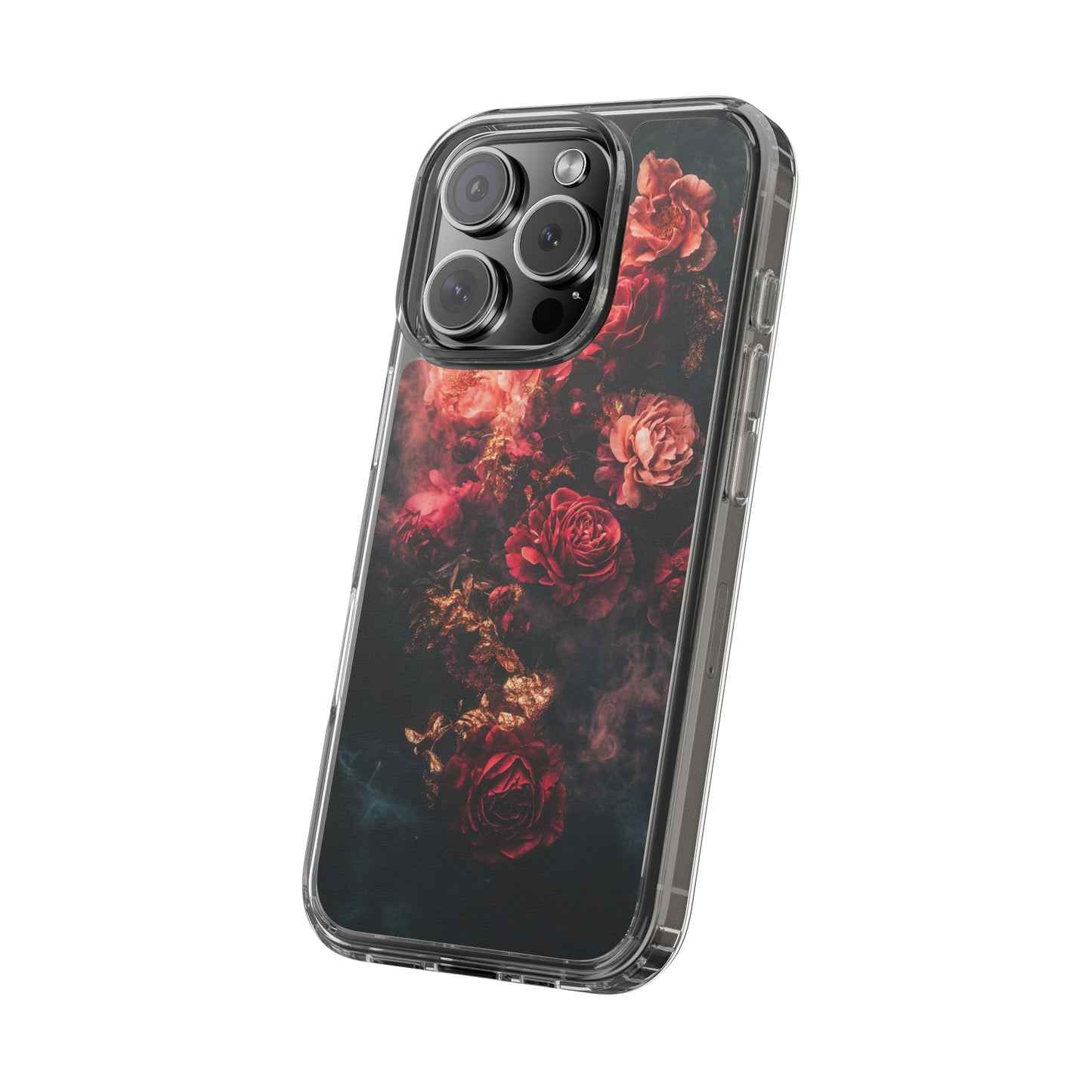 Floral Elegance Clear iPhone Case – Delicate Rose Design with Timeless Charm