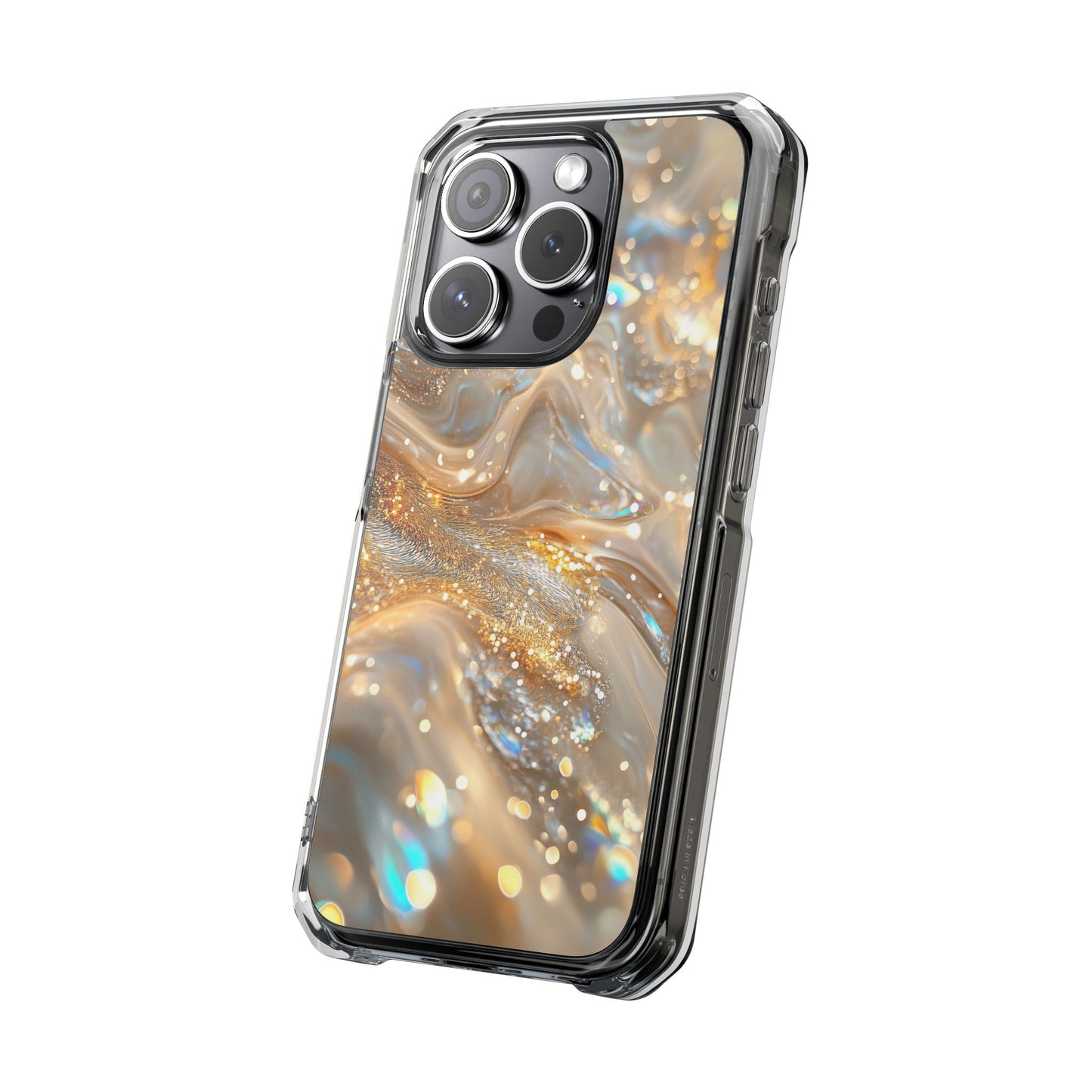 Celestial Gold Mist Magnetic Clear Impact iPhone Case