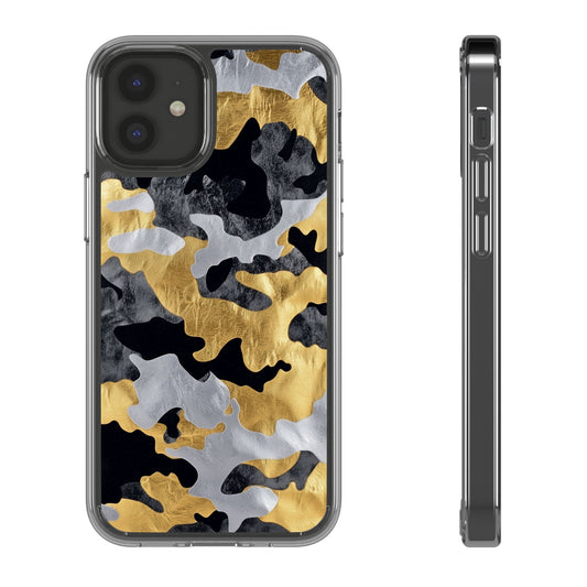 Metallic Gold Camo Clear Phone Case - Stylish Phone Cover