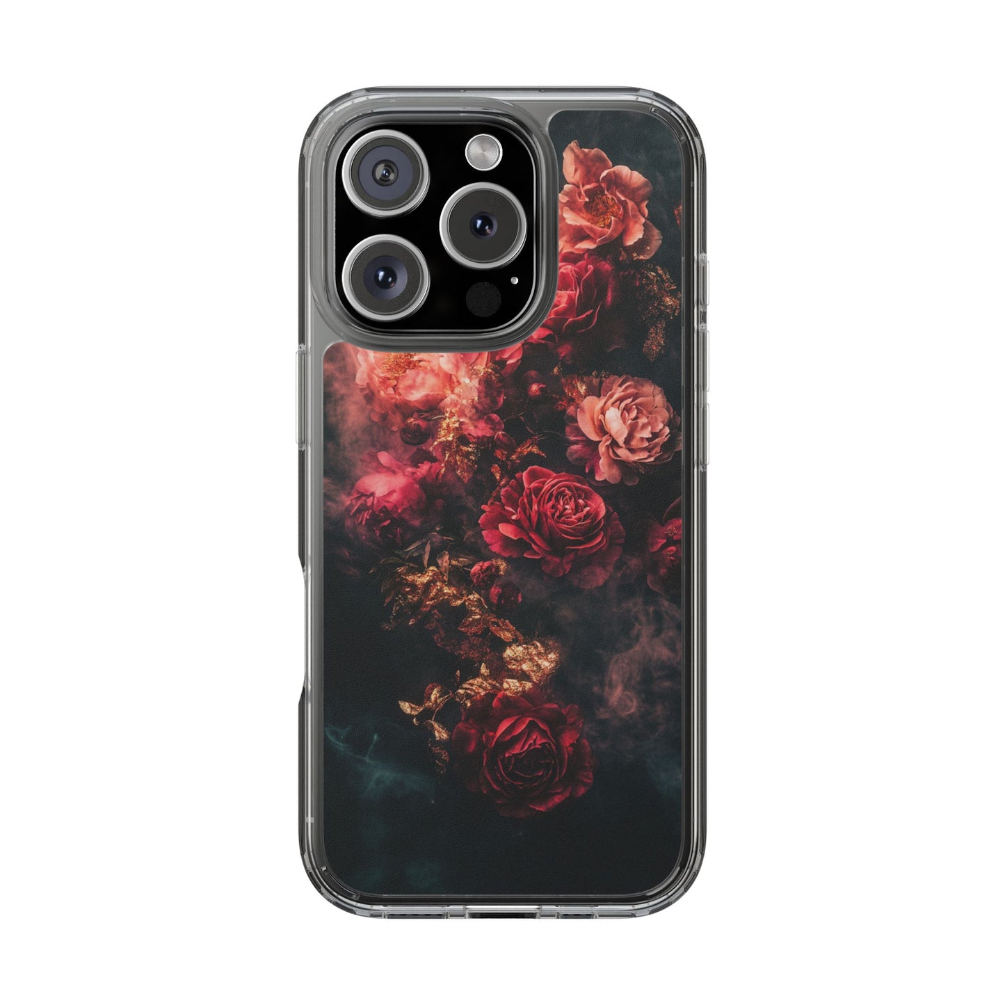 Floral Elegance Clear iPhone Case – Delicate Rose Design with Timeless Charm