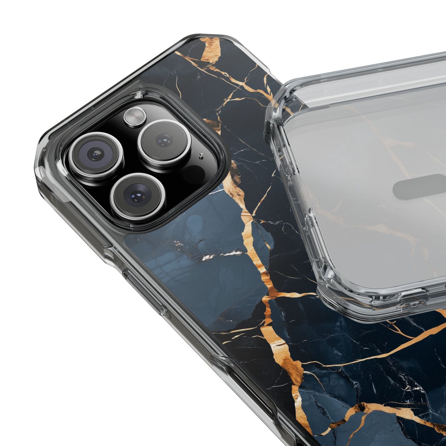 Sleek Marble Magnetic Clear iPhone Case