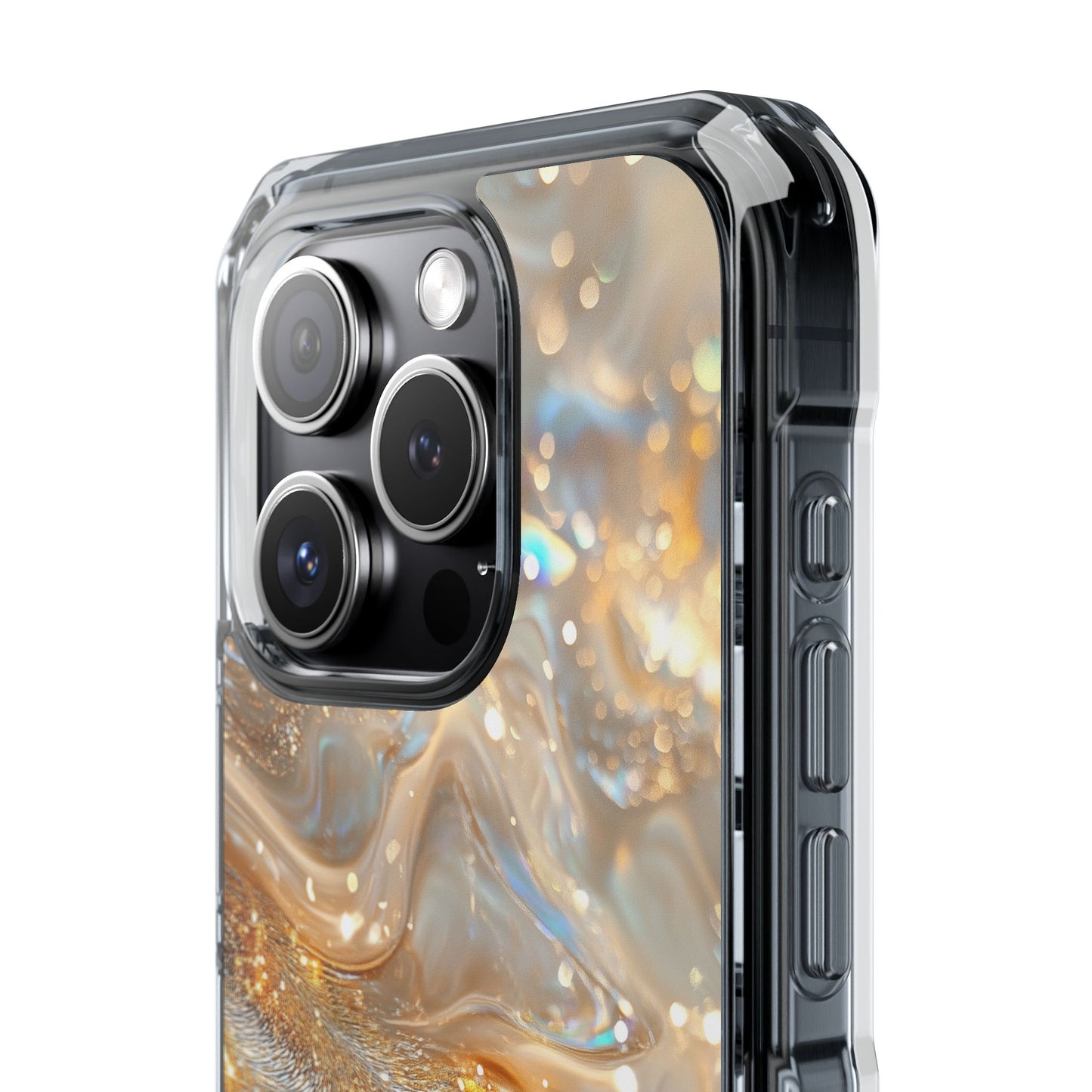 Celestial Gold Mist Magnetic Clear Impact iPhone Case