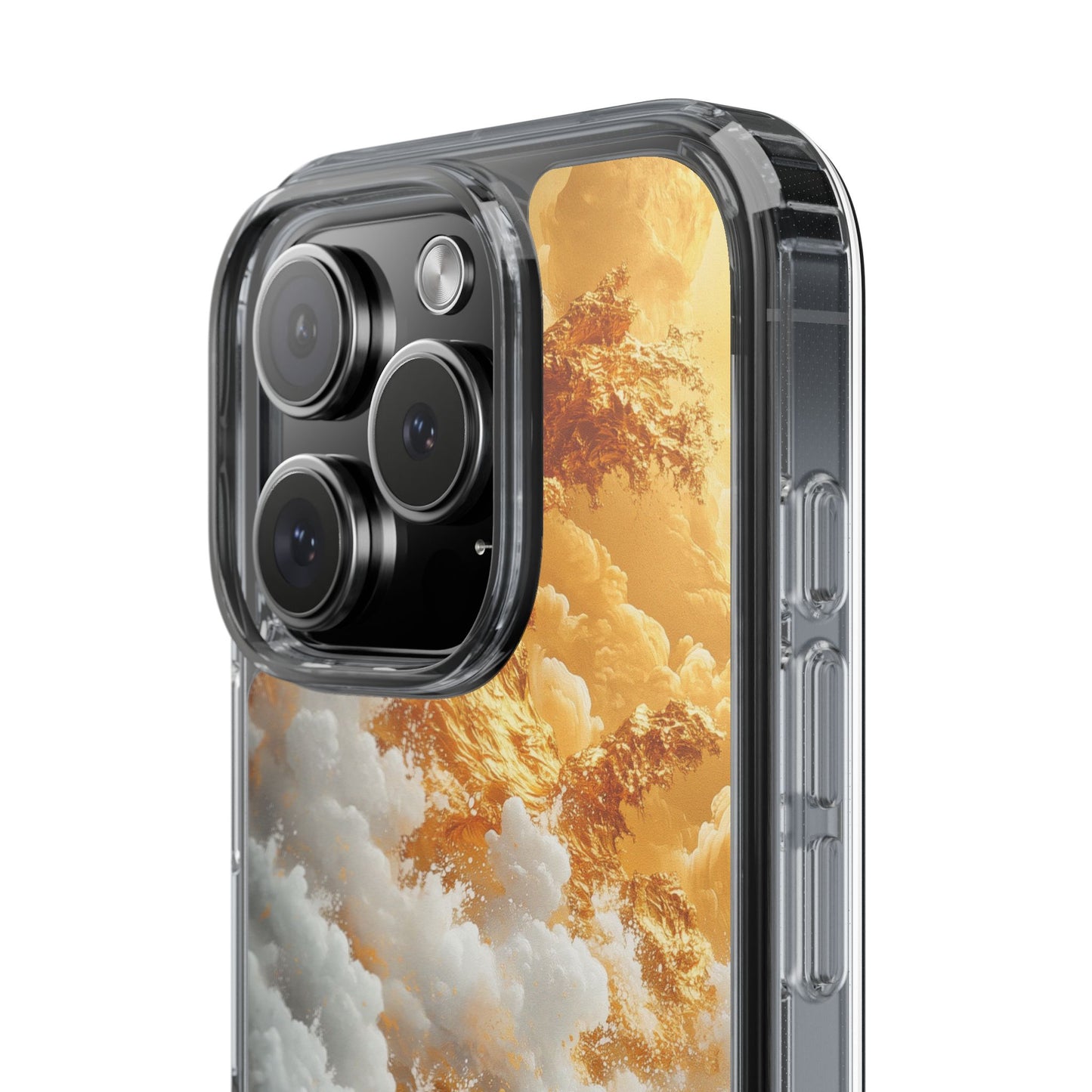Golden Wave Clear iPhone Case - Stylish Protection for Your Smartphone