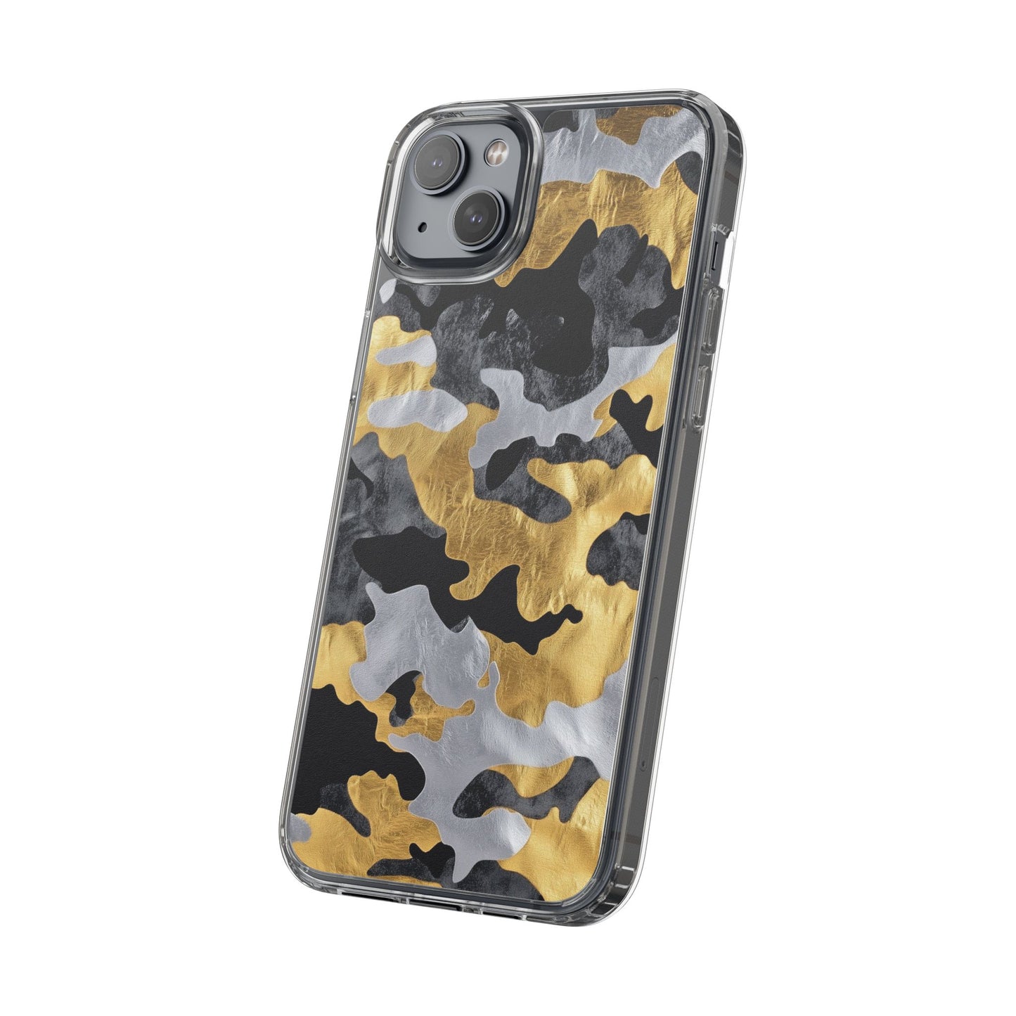 Metallic Gold Camo Clear Phone Case - Stylish Phone Cover