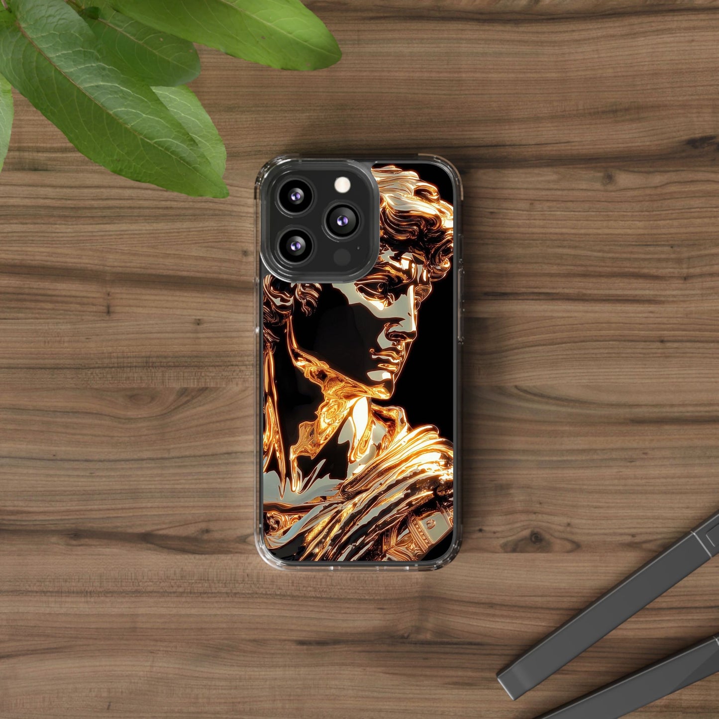 Gold David Sculpture Phone Case – Renaissance Inspired Luxury Art Design