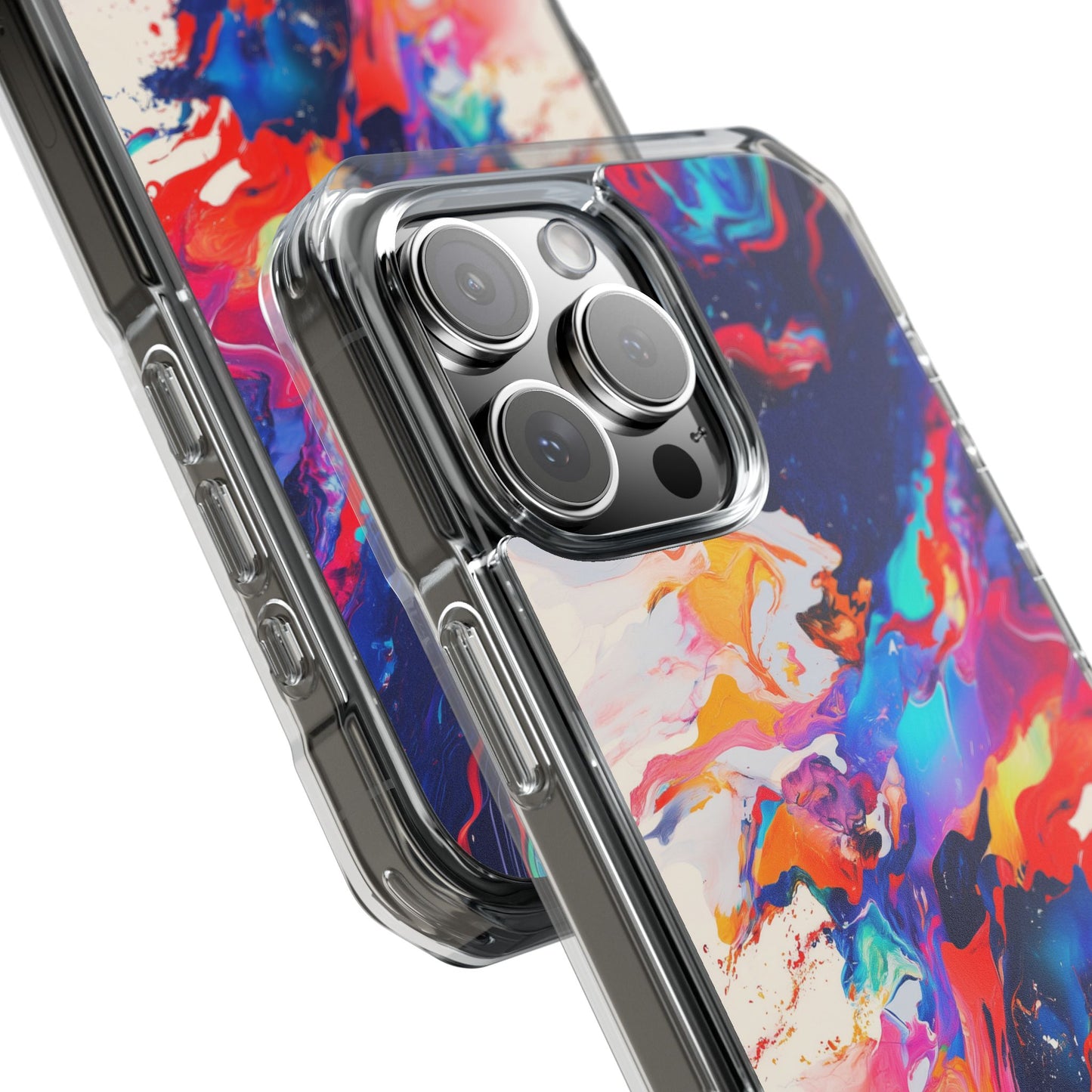 Vibrant Colorful Abstract Phone Case – Magnetic Clear Case for Bold & Stylish Protection