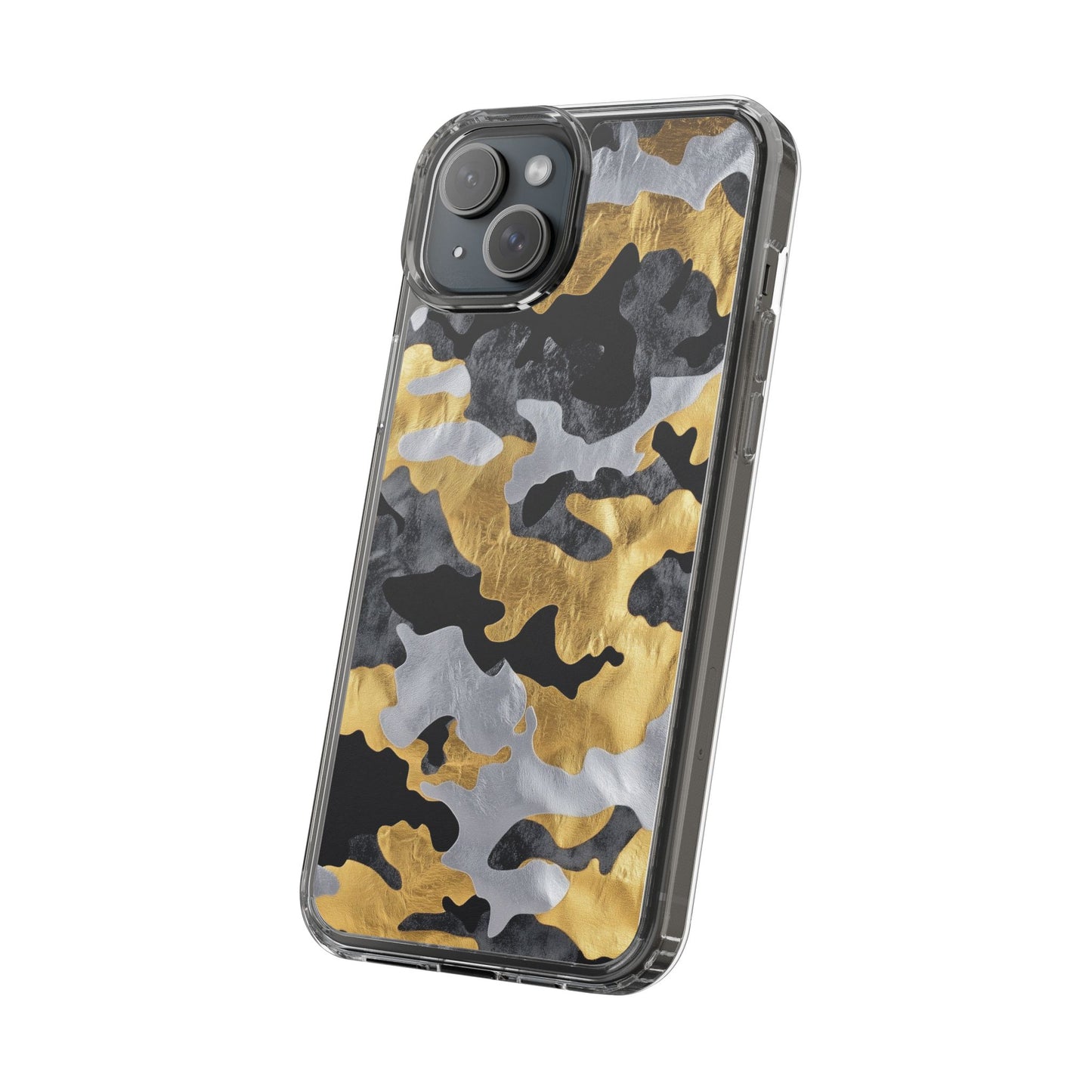 Metallic Gold Camo Clear Phone Case - Stylish Phone Cover