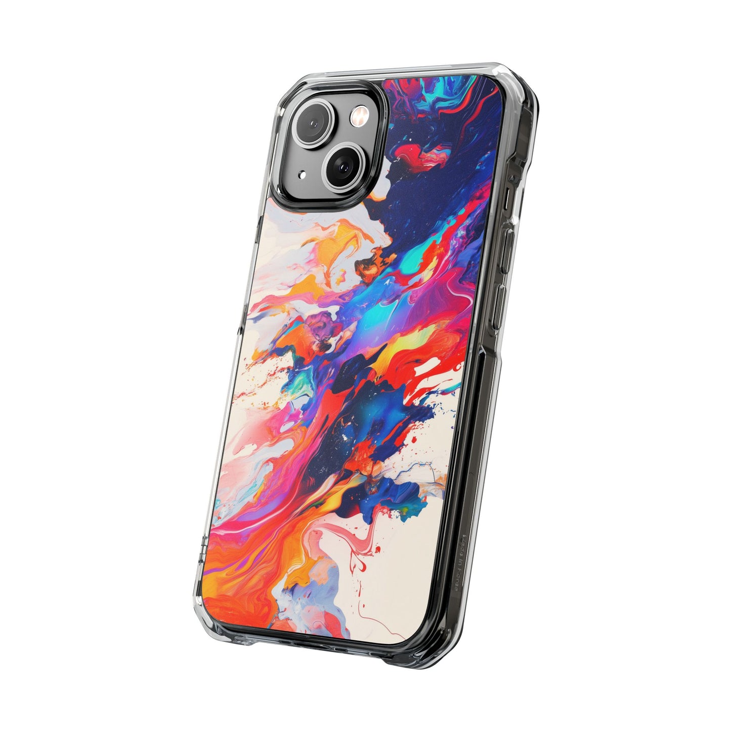 Vibrant Colorful Abstract Phone Case – Magnetic Clear Case for Bold & Stylish Protection
