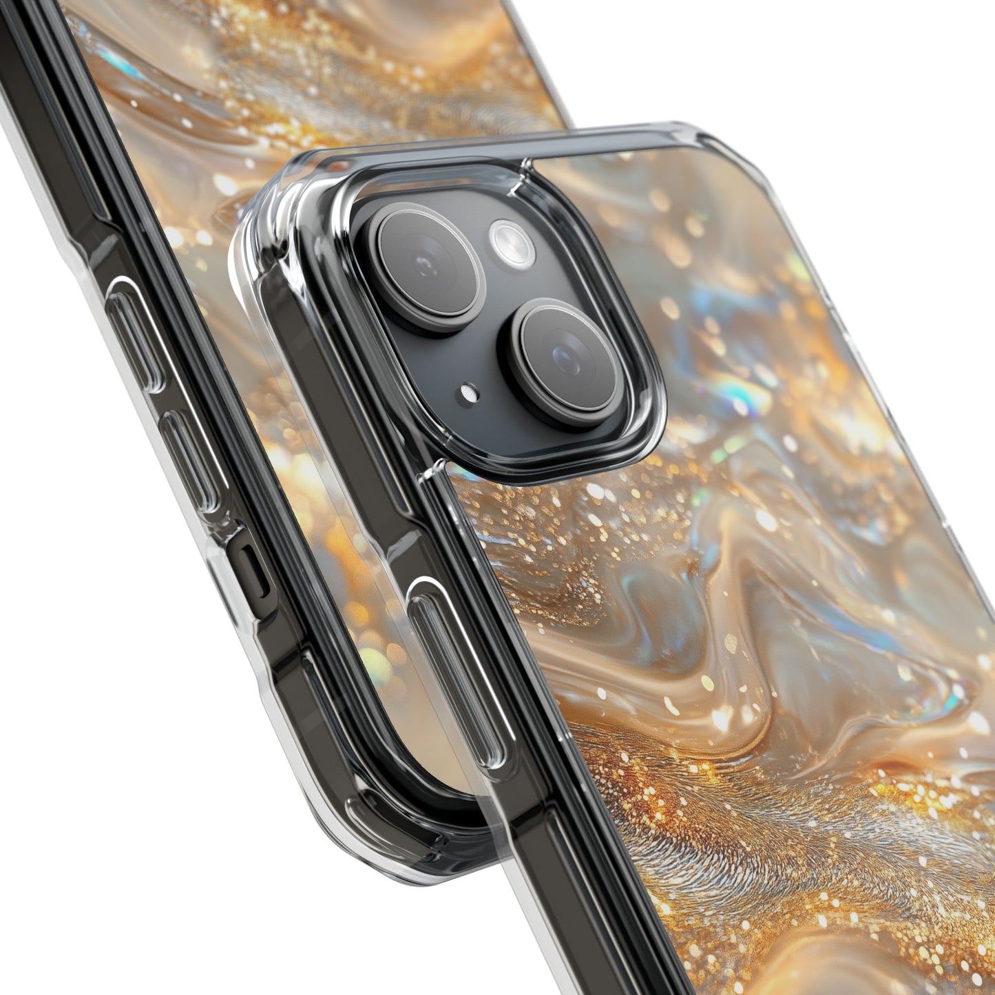 Celestial Gold Mist Magnetic Clear Impact iPhone Case