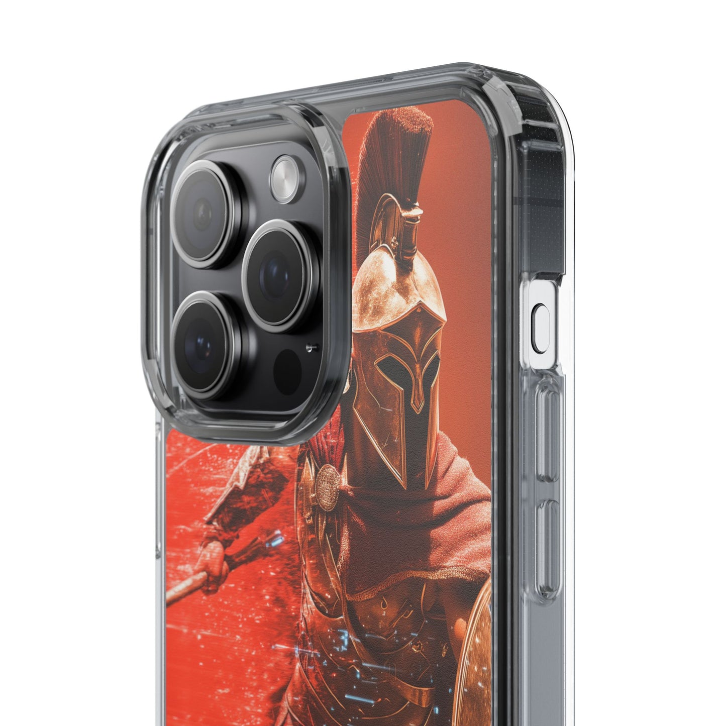 Spartan "Big Duster" Warrior Clear Phone Case - Unique Design for Protection & Style