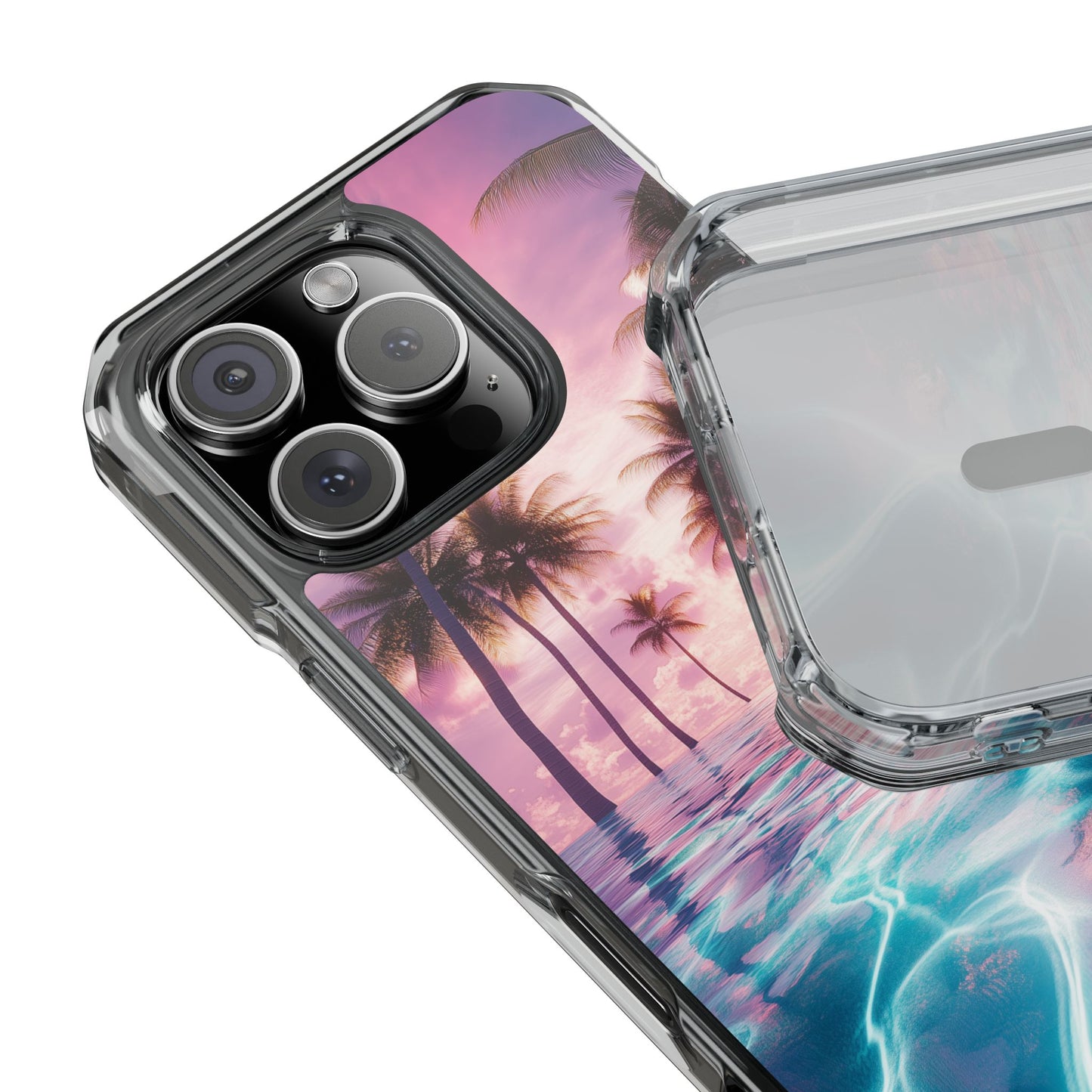 Iridescent Tropical Wave Magnetic Clear iPhone Case