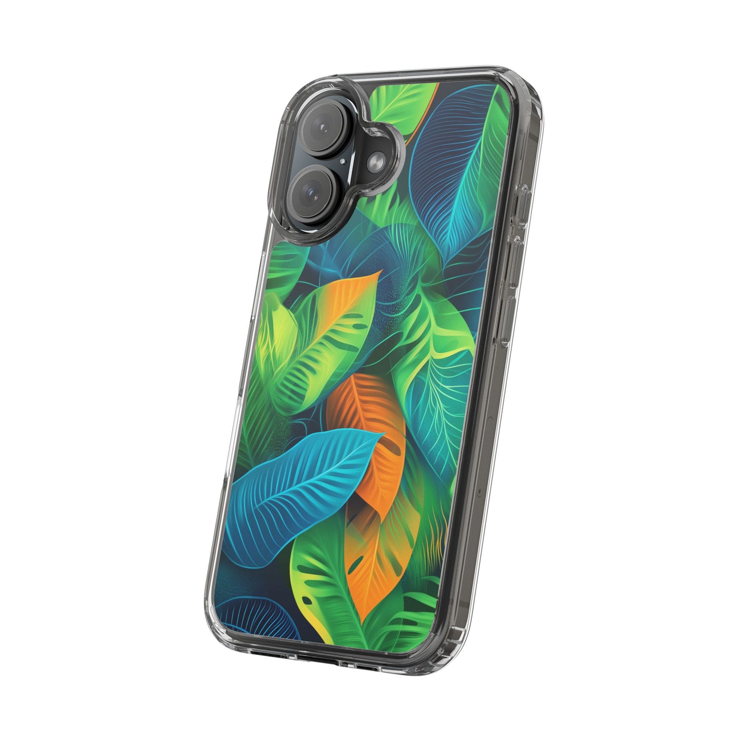 Tropical Leaf Clear iPhone Case – Vibrant Botanical Design for Nature Lovers
