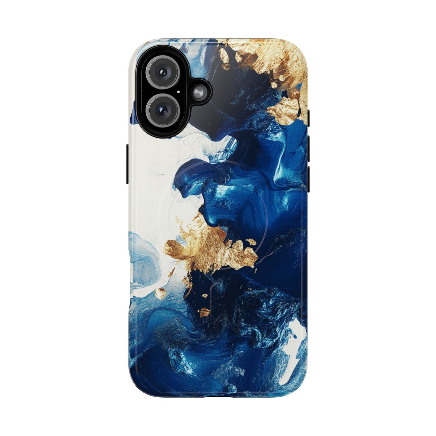 Stylish Tough Magnetic Phone Case – Durable & Chic Golden Blue Design for Smartphone Protection