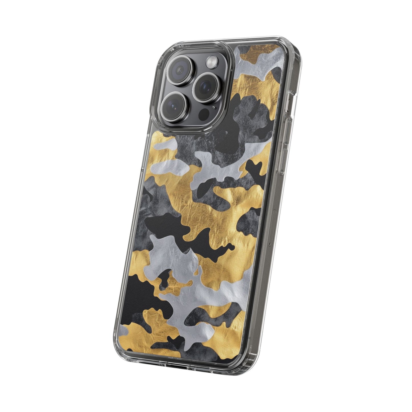 Metallic Gold Camo Clear Phone Case - Stylish Phone Cover