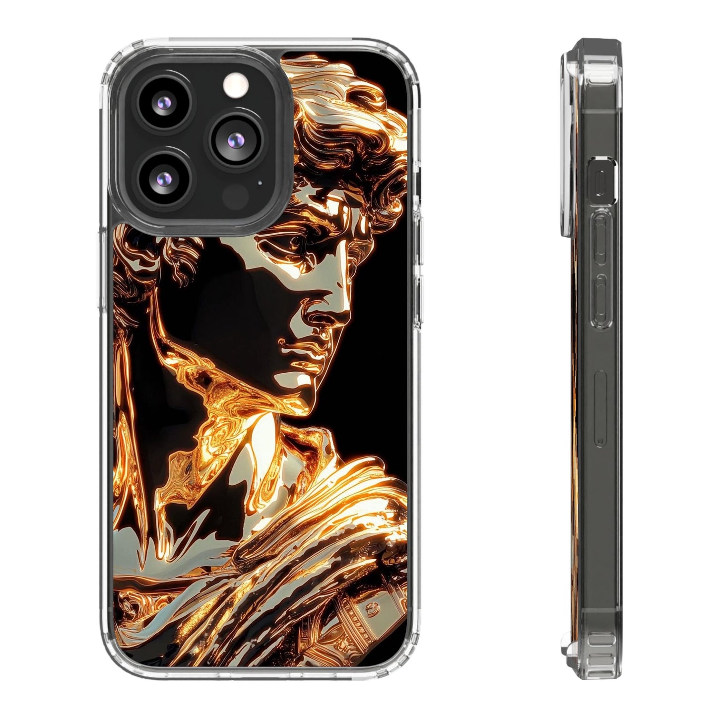 Gold David Sculpture Phone Case – Renaissance Inspired Luxury Art Design