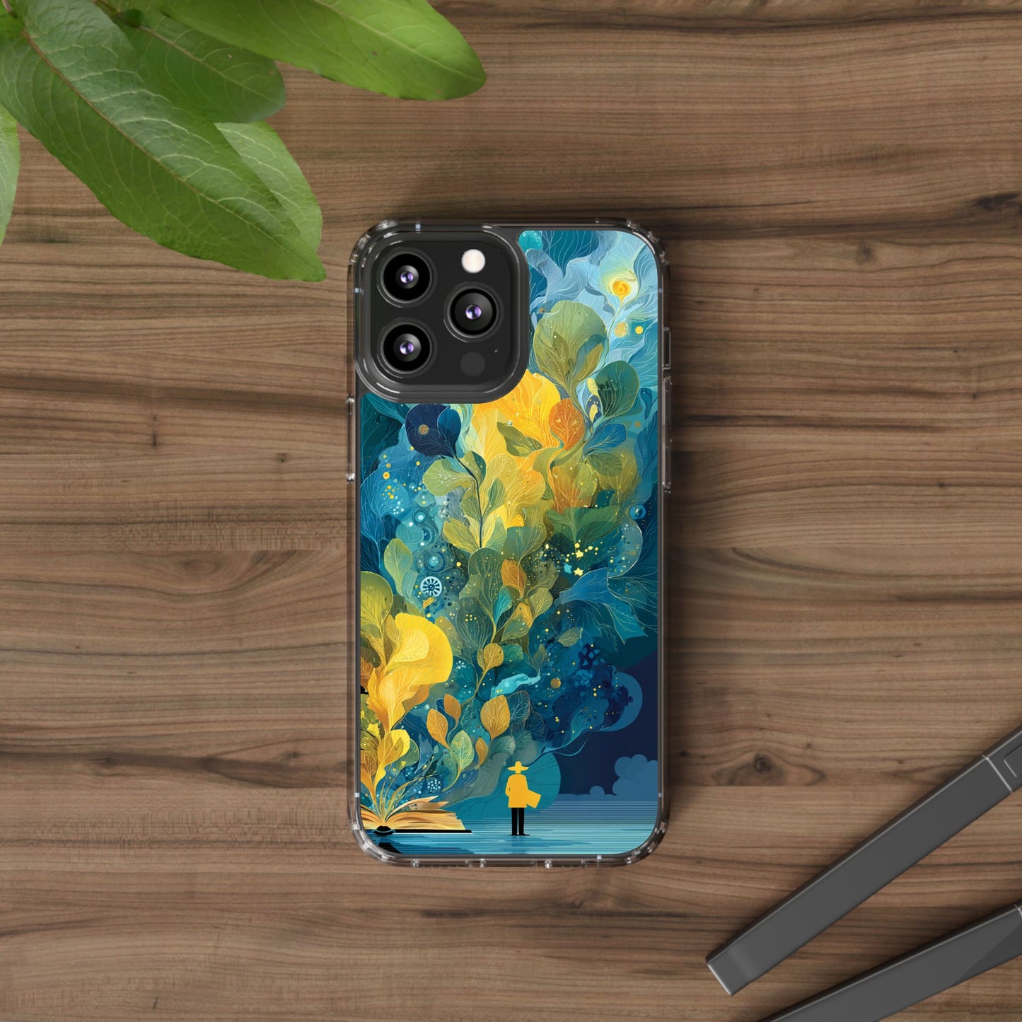 Artistic Reader Clear Phone Case - Design for Creative Souls