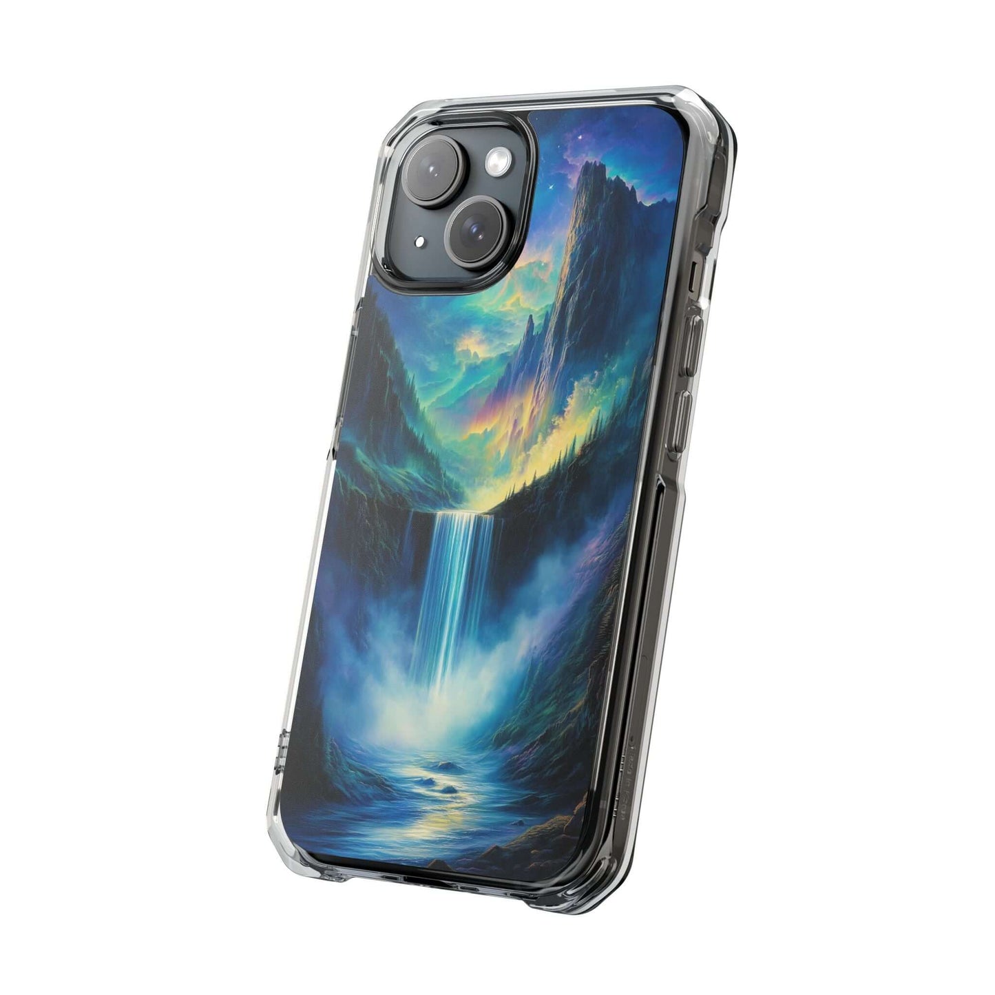 Cascading Aurora Waterfall Magnetic Clear Impact iPhone Case
