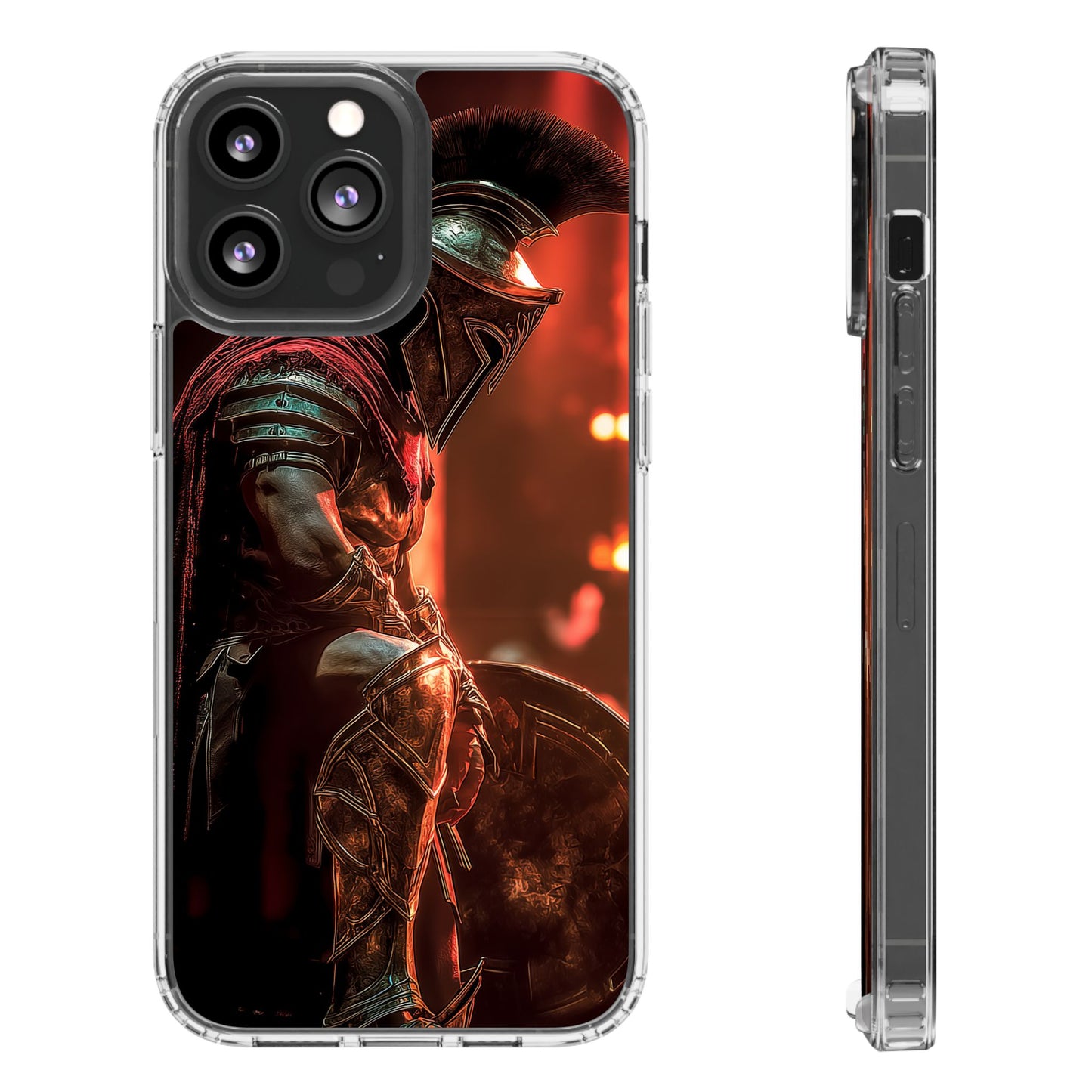 Leonidas Edition Spartan Warrior iPhone Case – Rugged Clear Protection with Bold Battle Inspired Design
