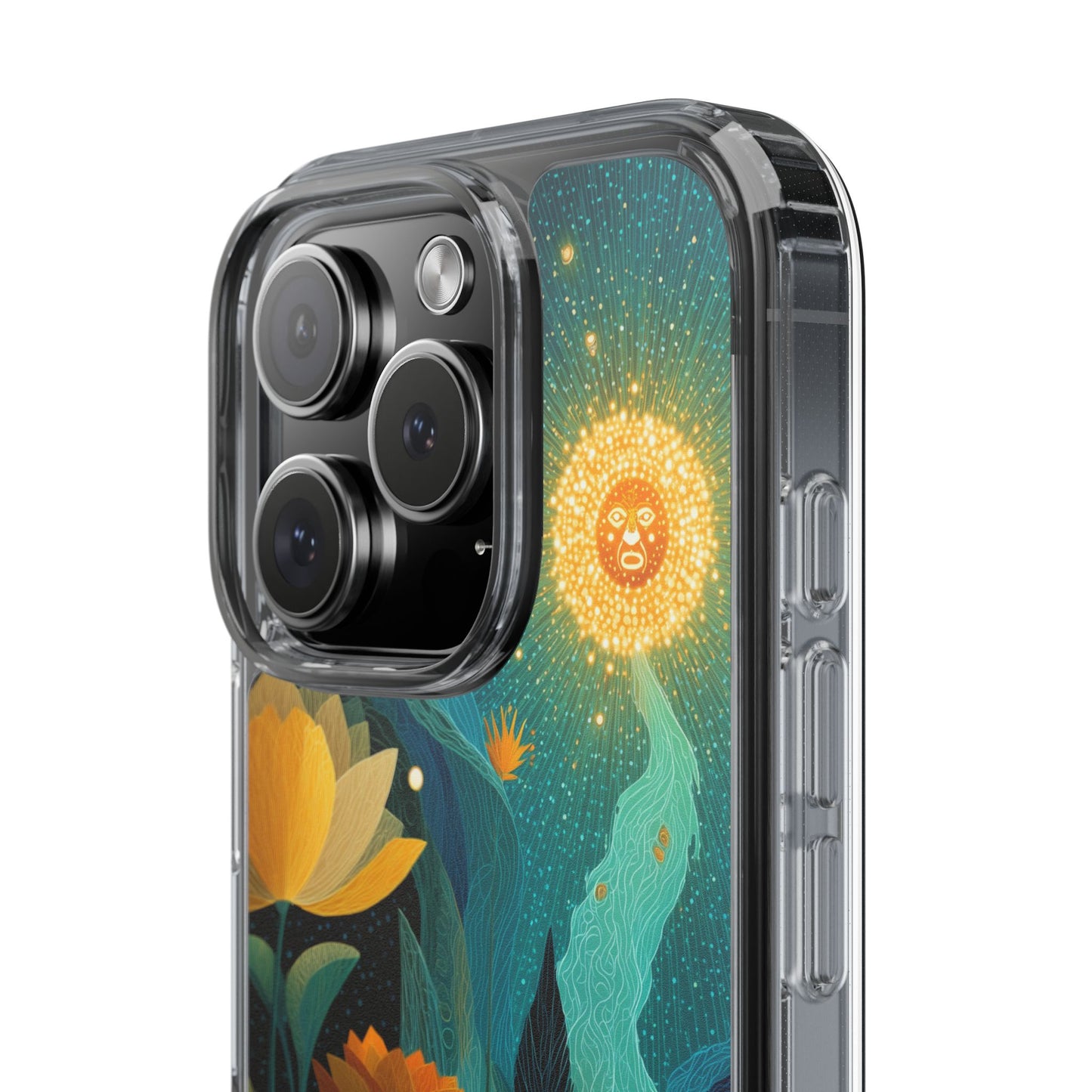 Deep Radiant Nature - Clear iPhone Case with Floral Design