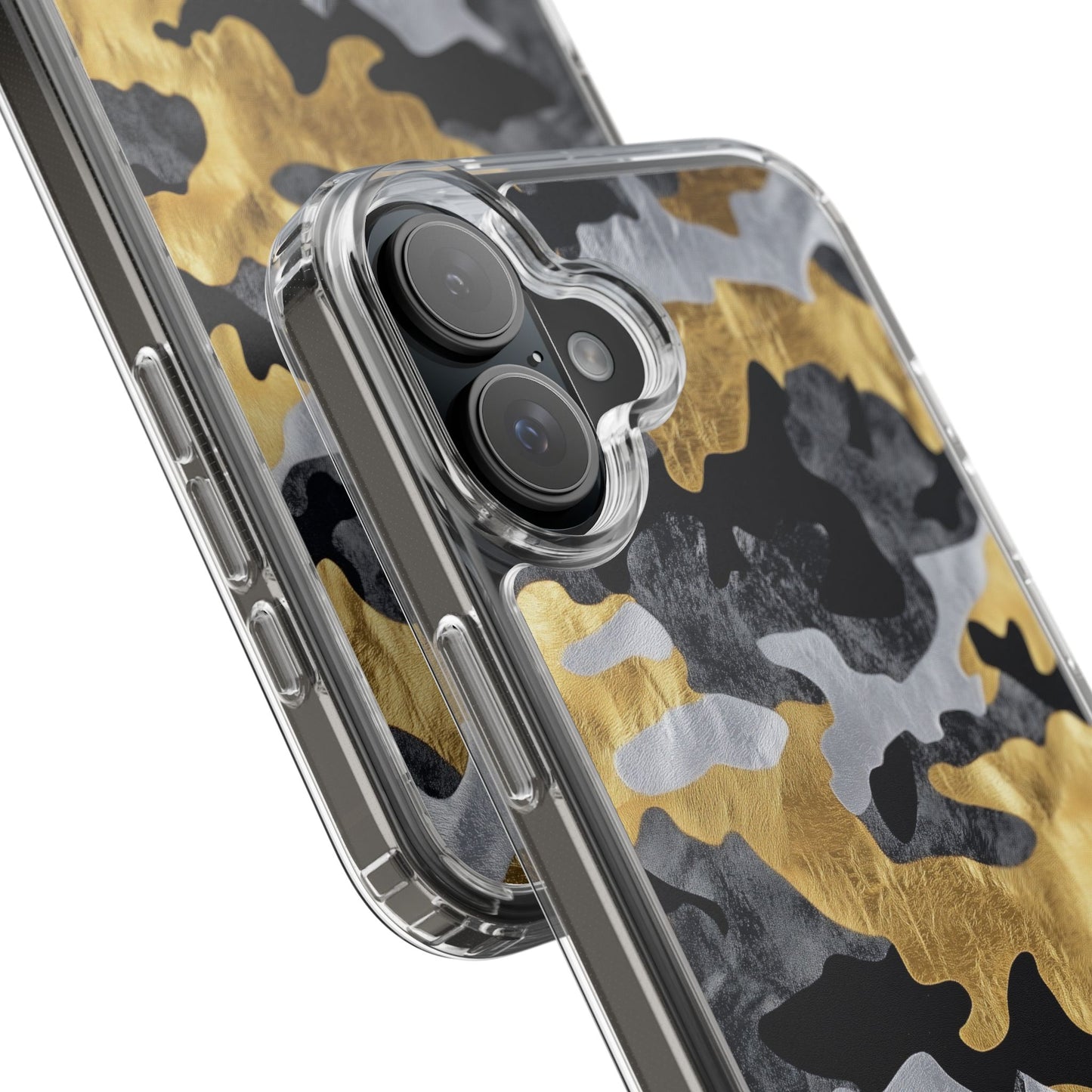 Metallic Gold Camo Clear Phone Case - Stylish Phone Cover