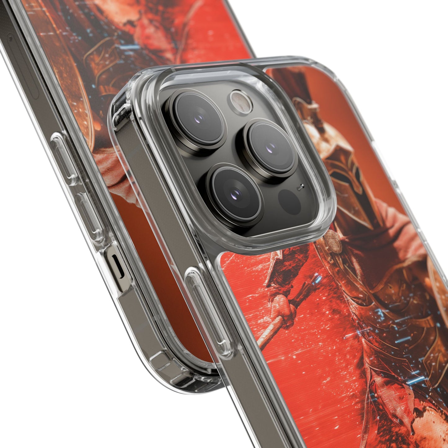 Spartan "Big Duster" Warrior Clear Phone Case - Unique Design for Protection & Style