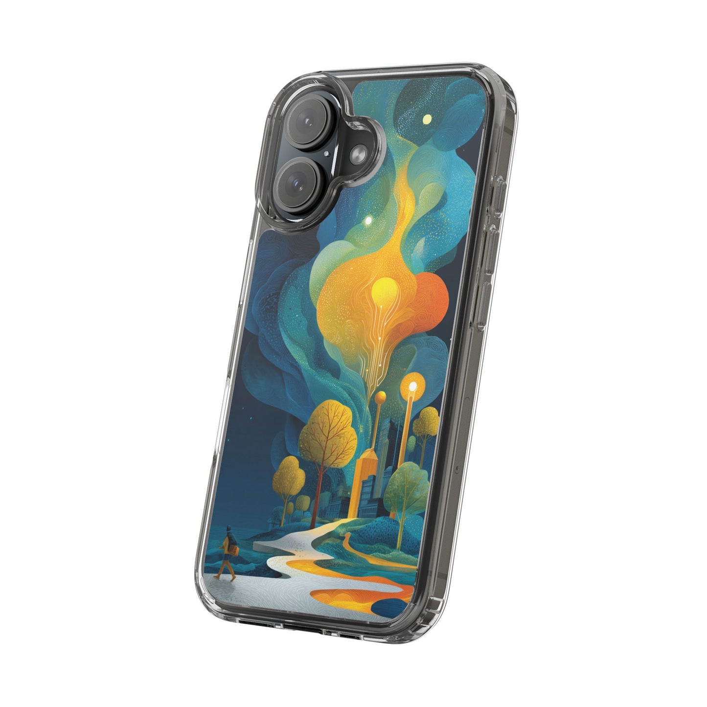 Electric City Forest Phone Case – Glowing Urban Jungle with Vibrant Nature Fusion