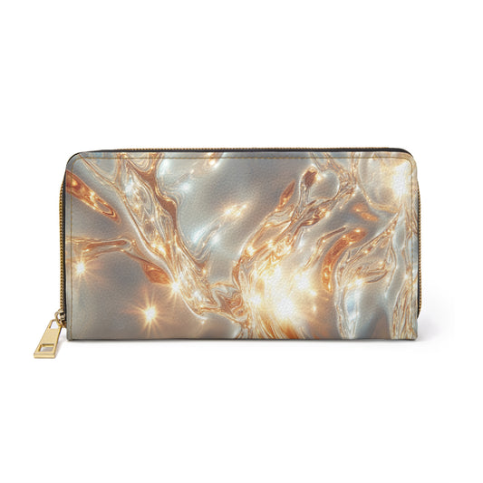 Lustrous Golden Waves Cell Phone Clutch Wallet