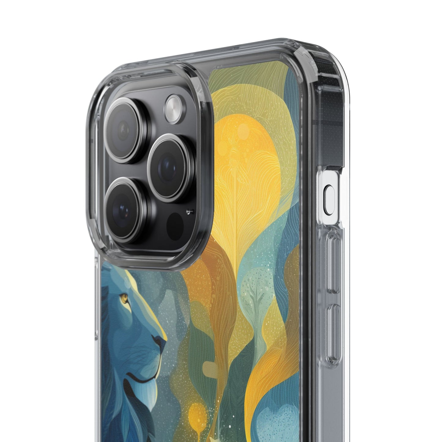 Artistic Lion Design Clear Phone Case | Nature-Inspired Protection for Animal Lovers