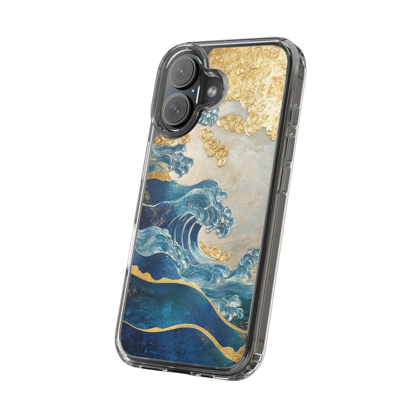Golden Wave Clear Case - Stylish and Protective iPhone Cover