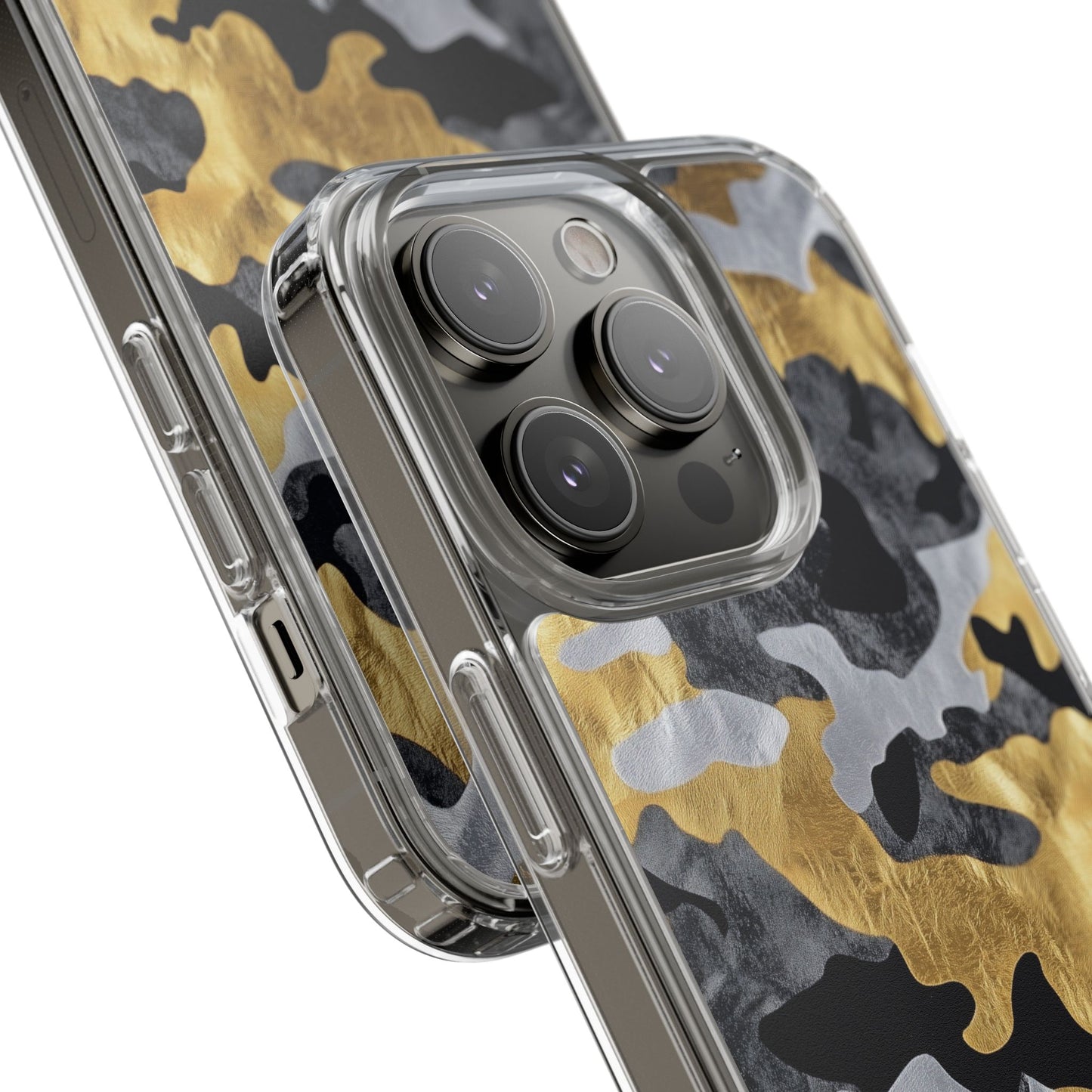 Metallic Gold Camo Clear Phone Case - Stylish Phone Cover