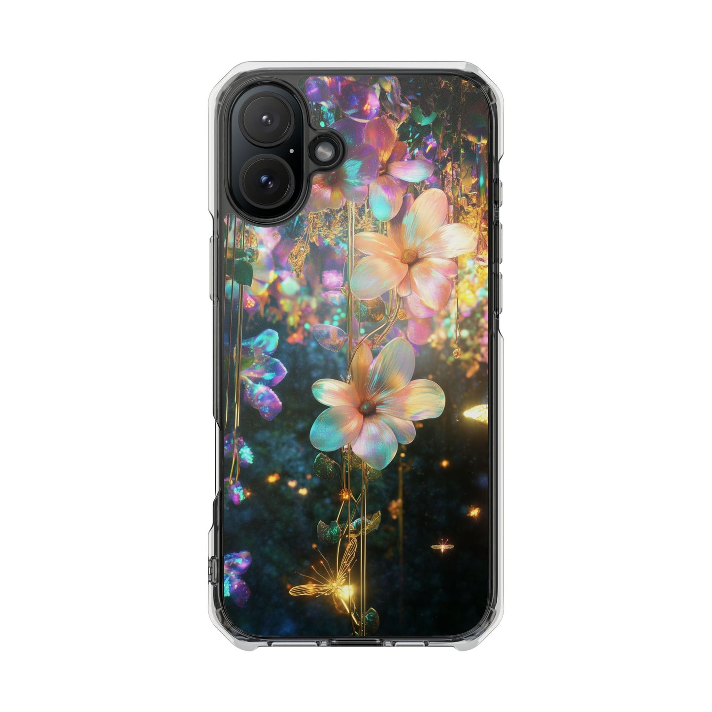 Floral Glow Magnetic Clear Impact iPhone Case