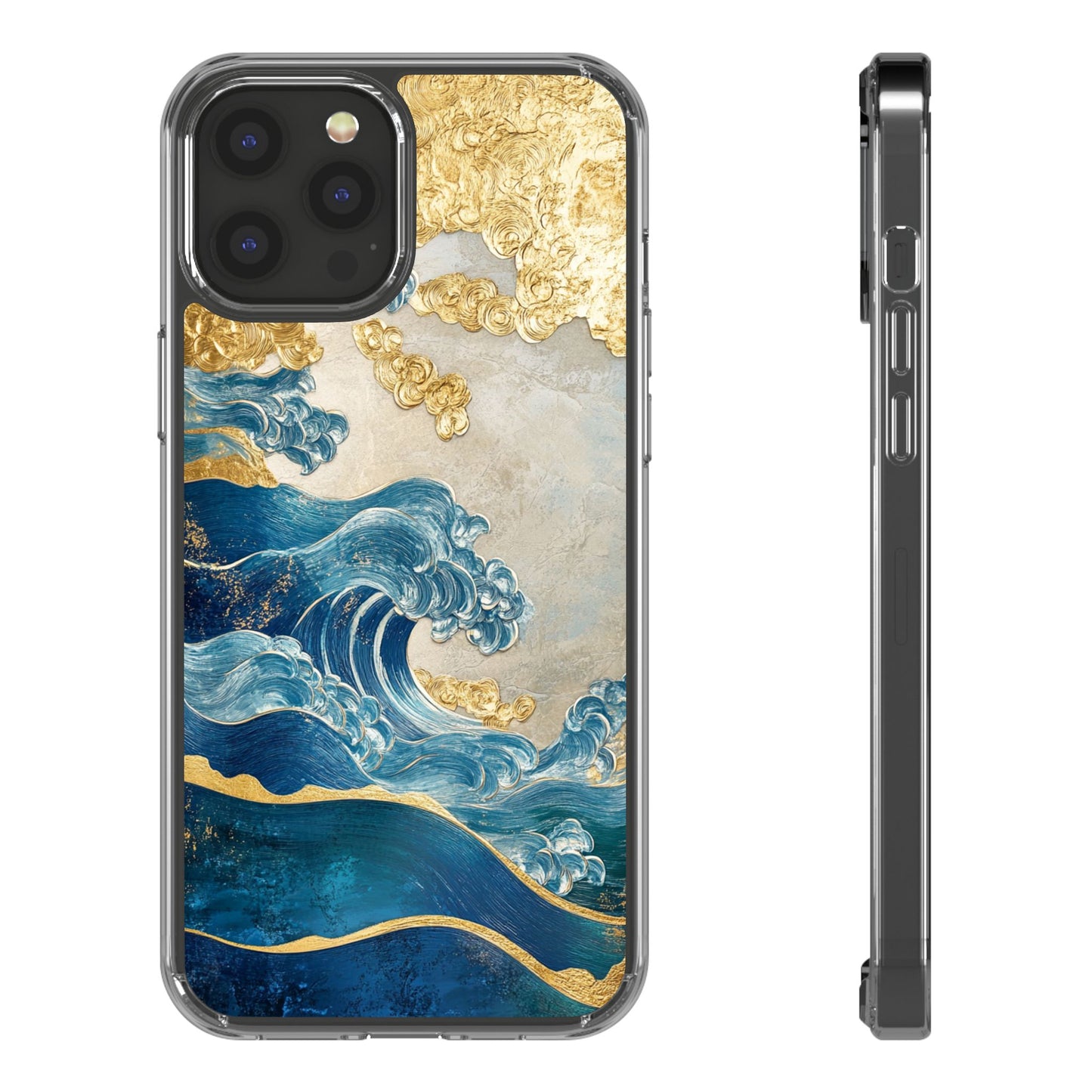 Golden Wave Clear Case - Stylish and Protective iPhone Cover