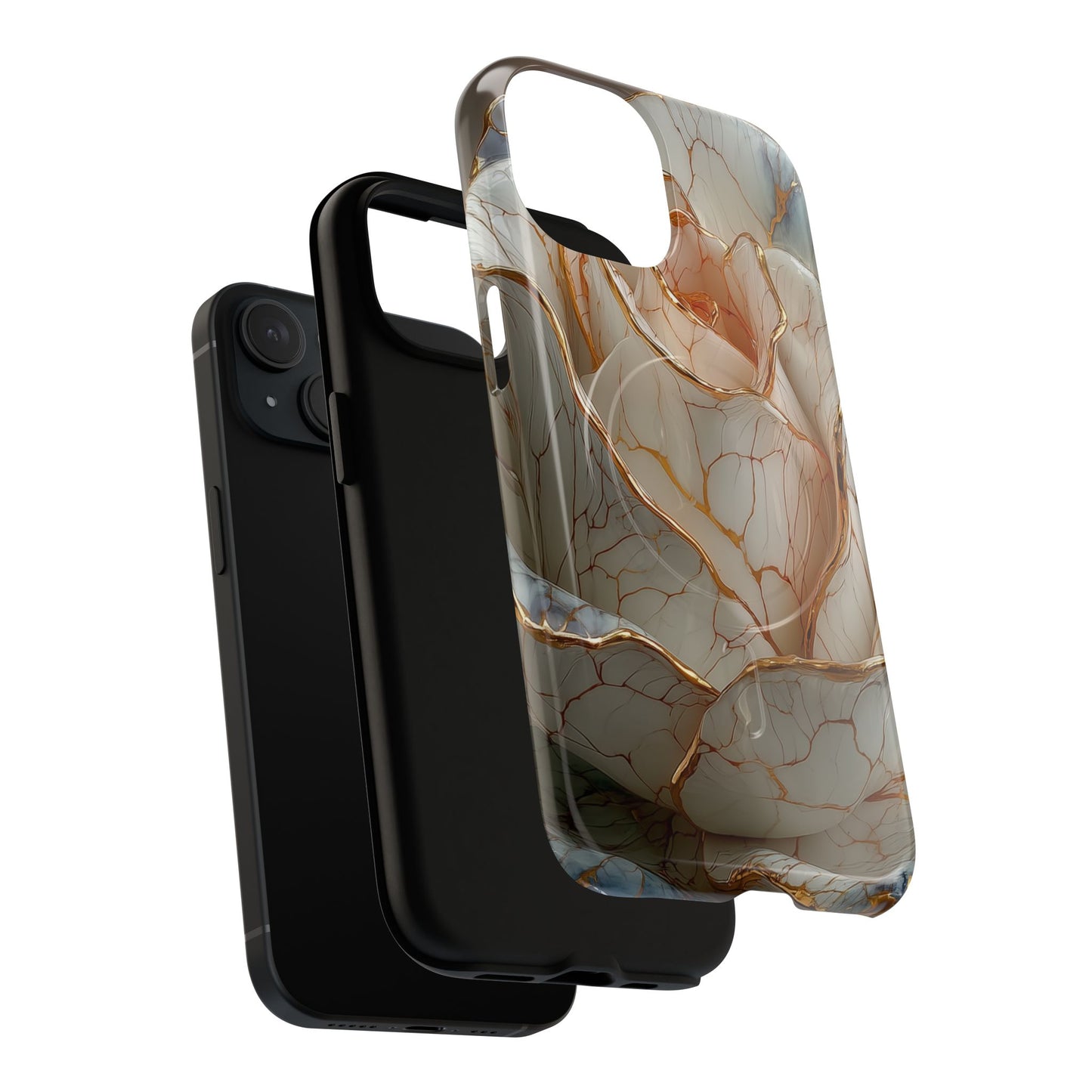 Elegant Rose iPhone Case - Tough Magnetic Design for Stylish Protection