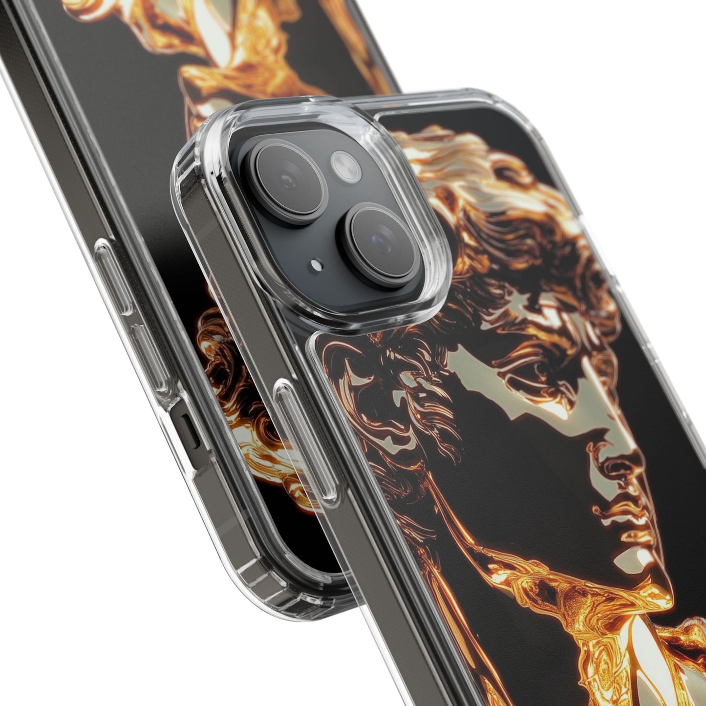 Gold David Sculpture Phone Case – Renaissance Inspired Luxury Art Design