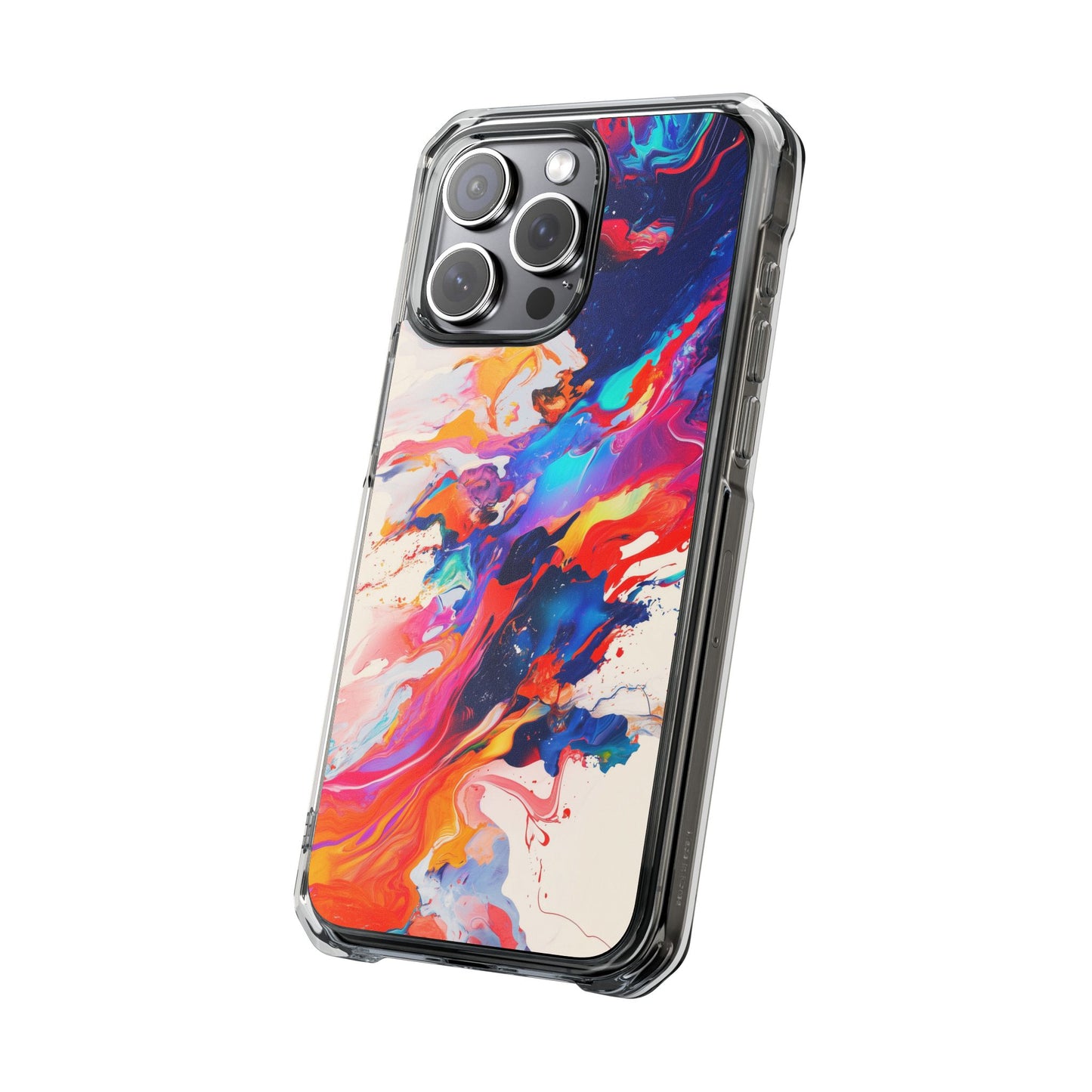 Vibrant Colorful Abstract Phone Case – Magnetic Clear Case for Bold & Stylish Protection