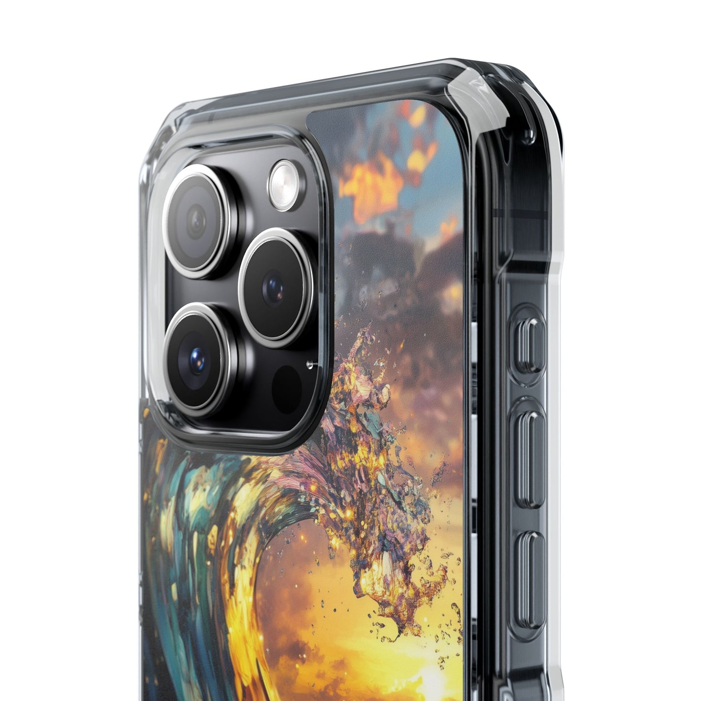 Iridescent Sunset Wave Magnetic Clear iPhone Case