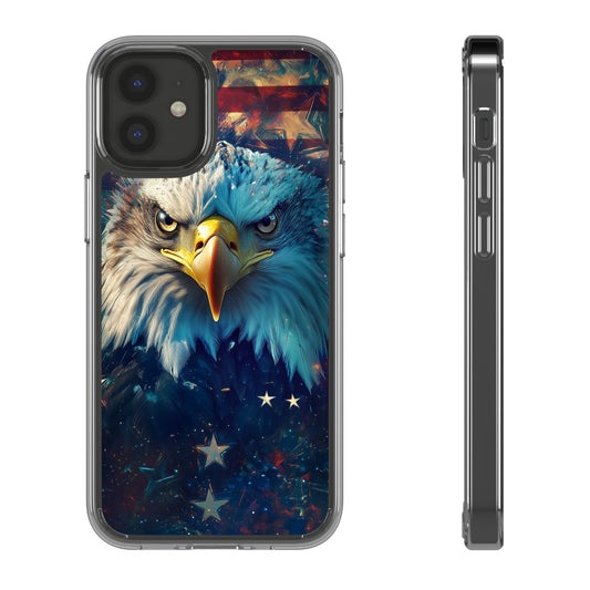 USA Eagle Design Clear Phone Case - Patriotic and Stylish