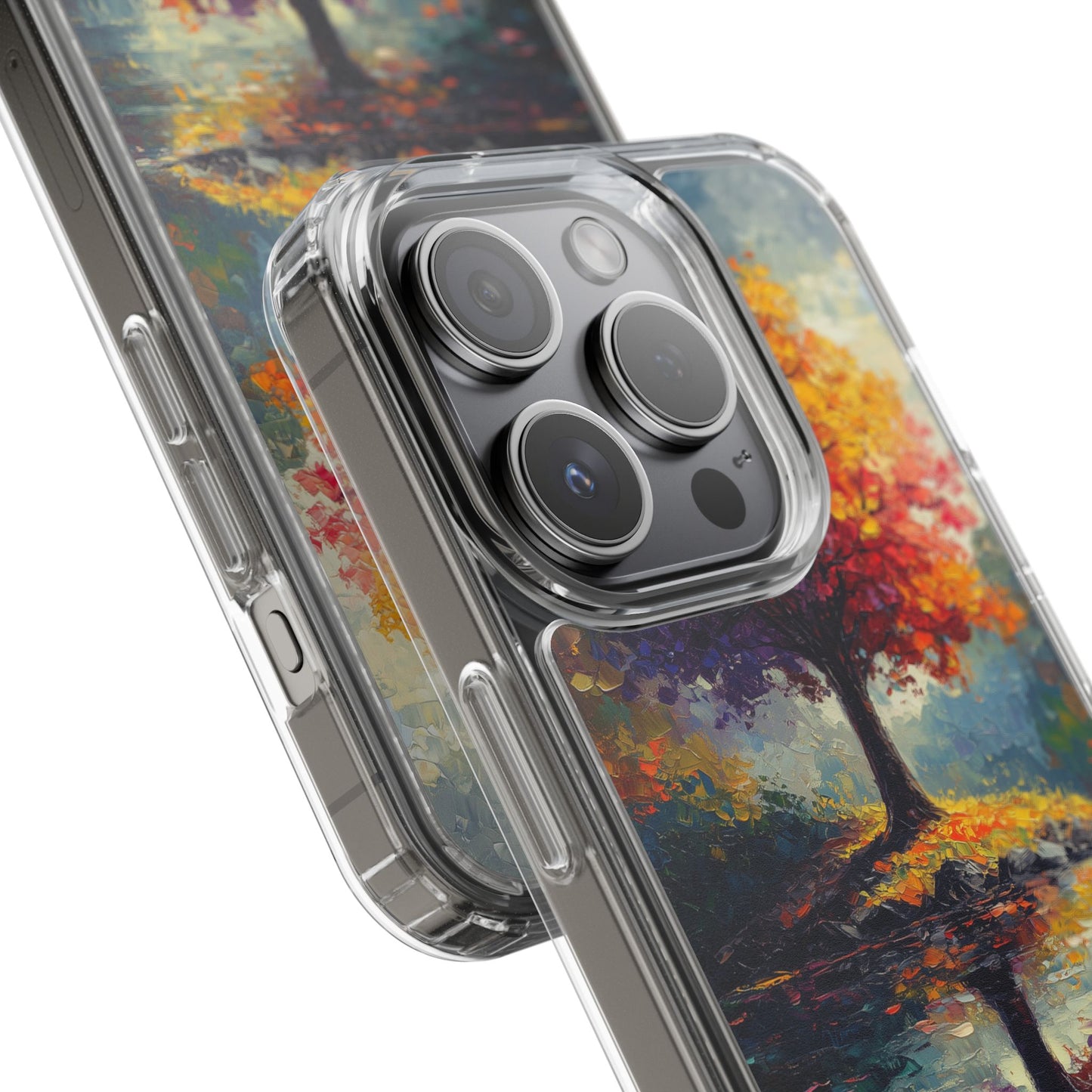 Autumn Landscape Phone Case - Clear Case with Vibrant Tree Design