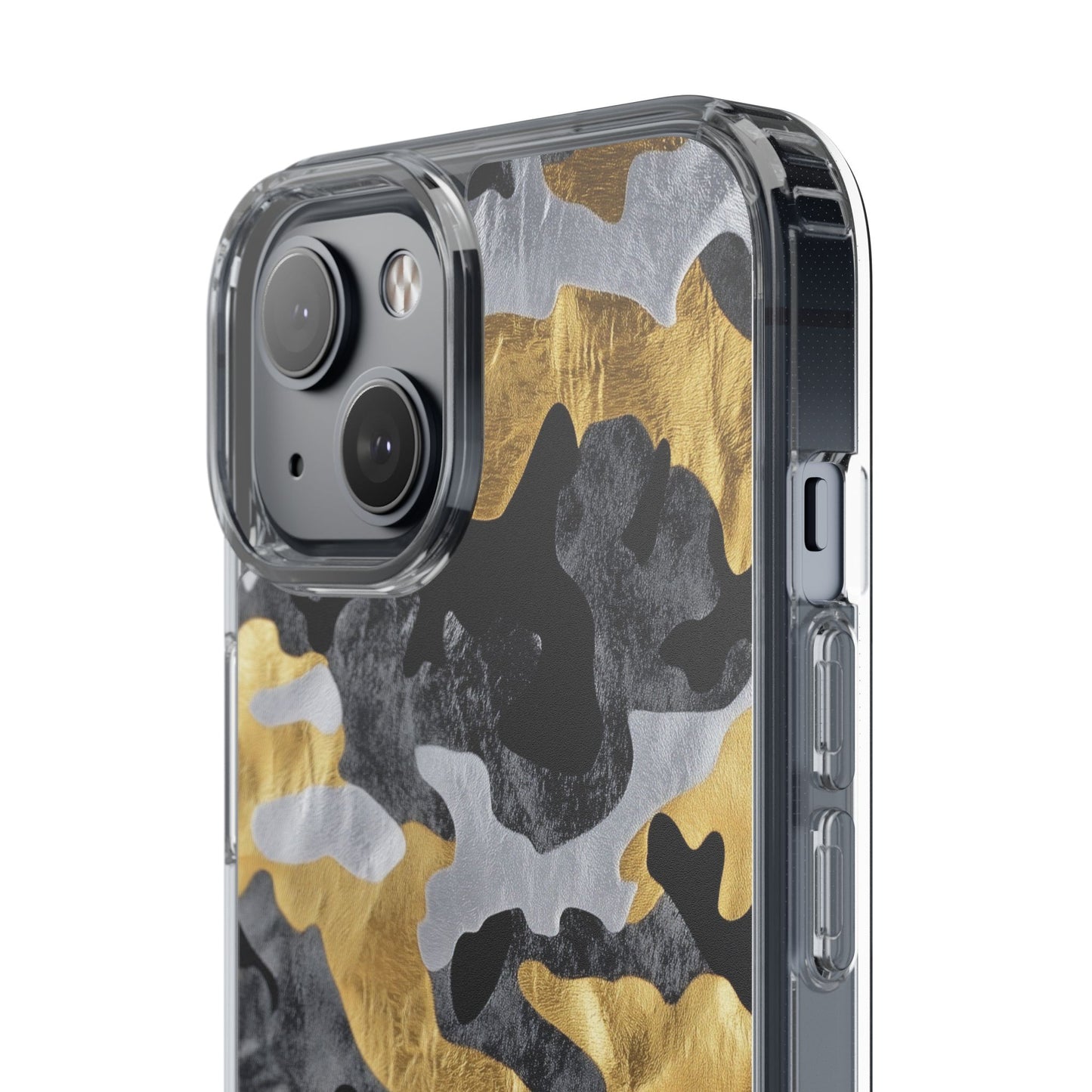 Metallic Gold Camo Clear Phone Case - Stylish Phone Cover