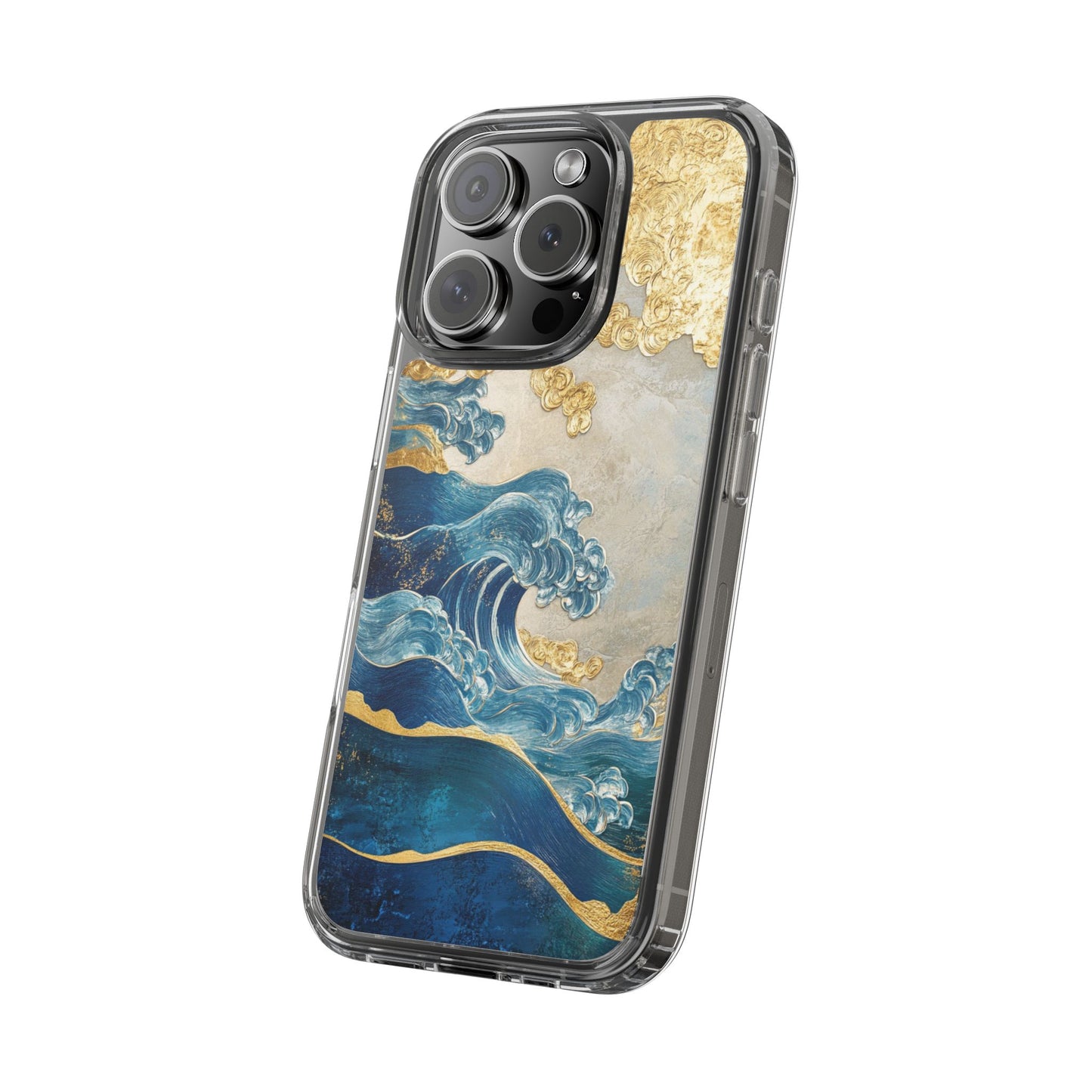 Golden Wave Clear Case - Stylish and Protective iPhone Cover