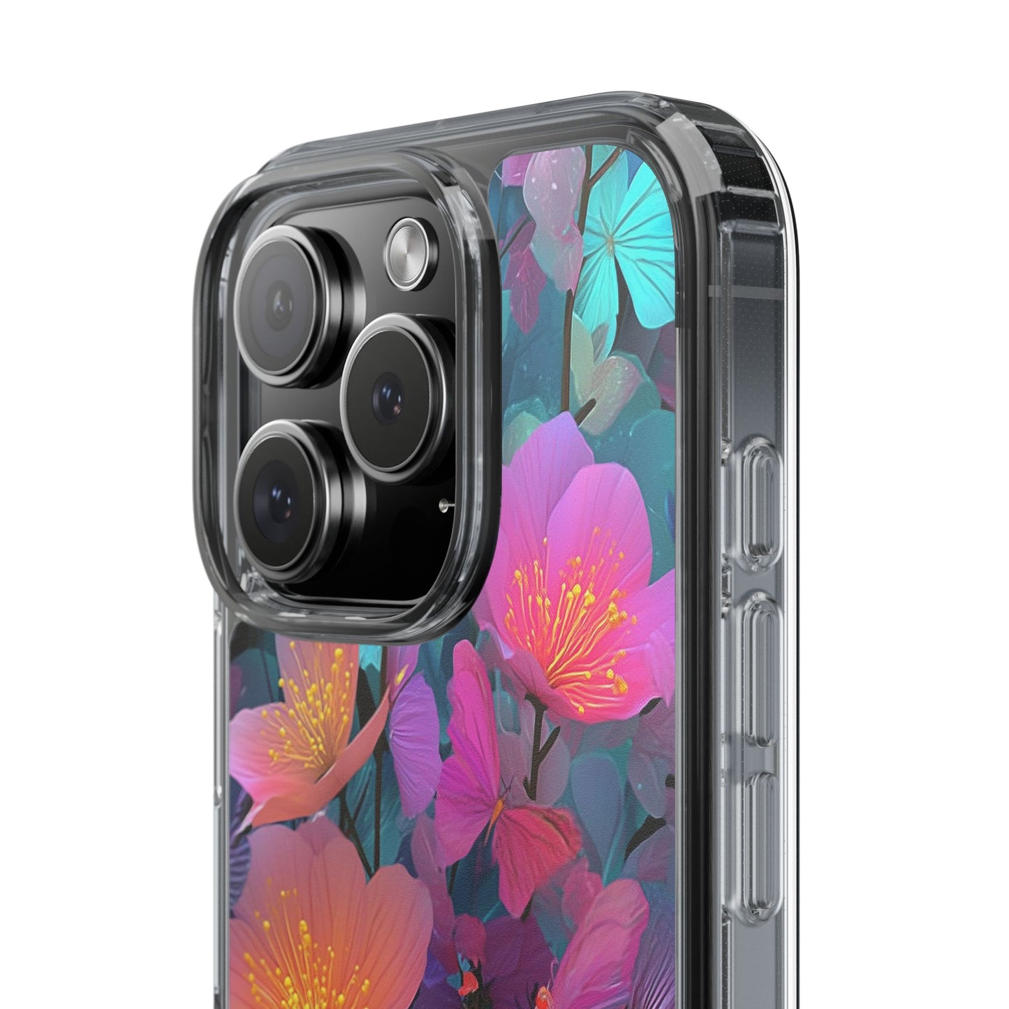Vibrant Floral Clear iPhone Case