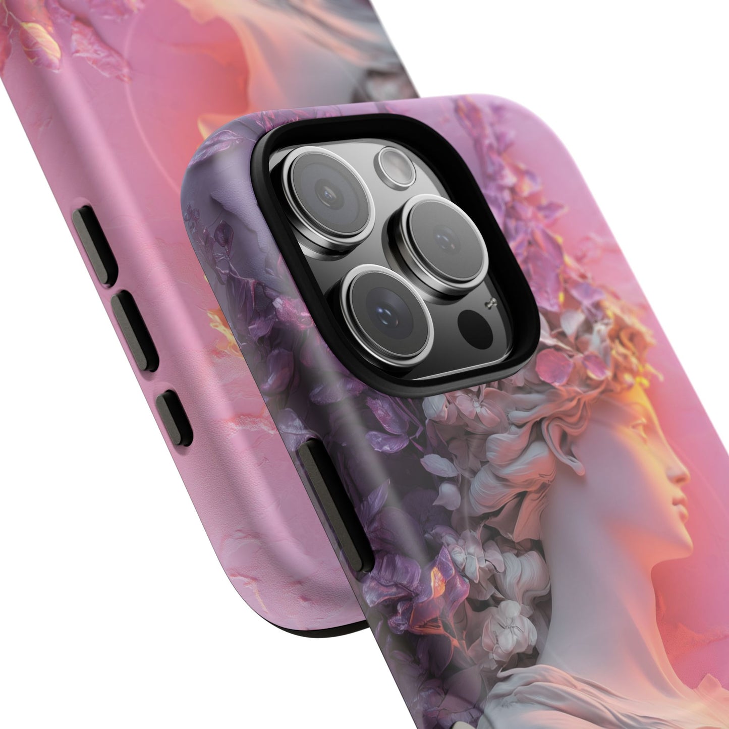 Elegant Floral Tough Magnetic Case for iPhone - Aesthetic Protection