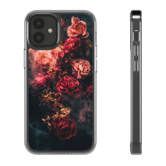 Floral Elegance Clear iPhone Case – Delicate Rose Design with Timeless Charm