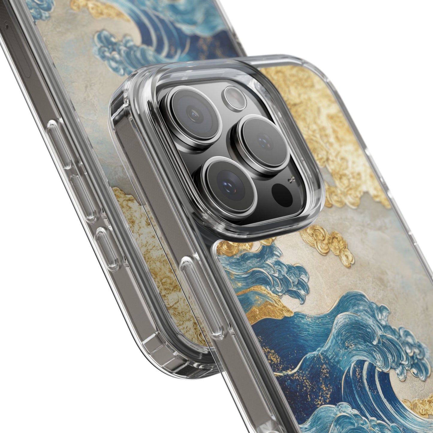 Golden Wave Clear Case - Stylish and Protective iPhone Cover