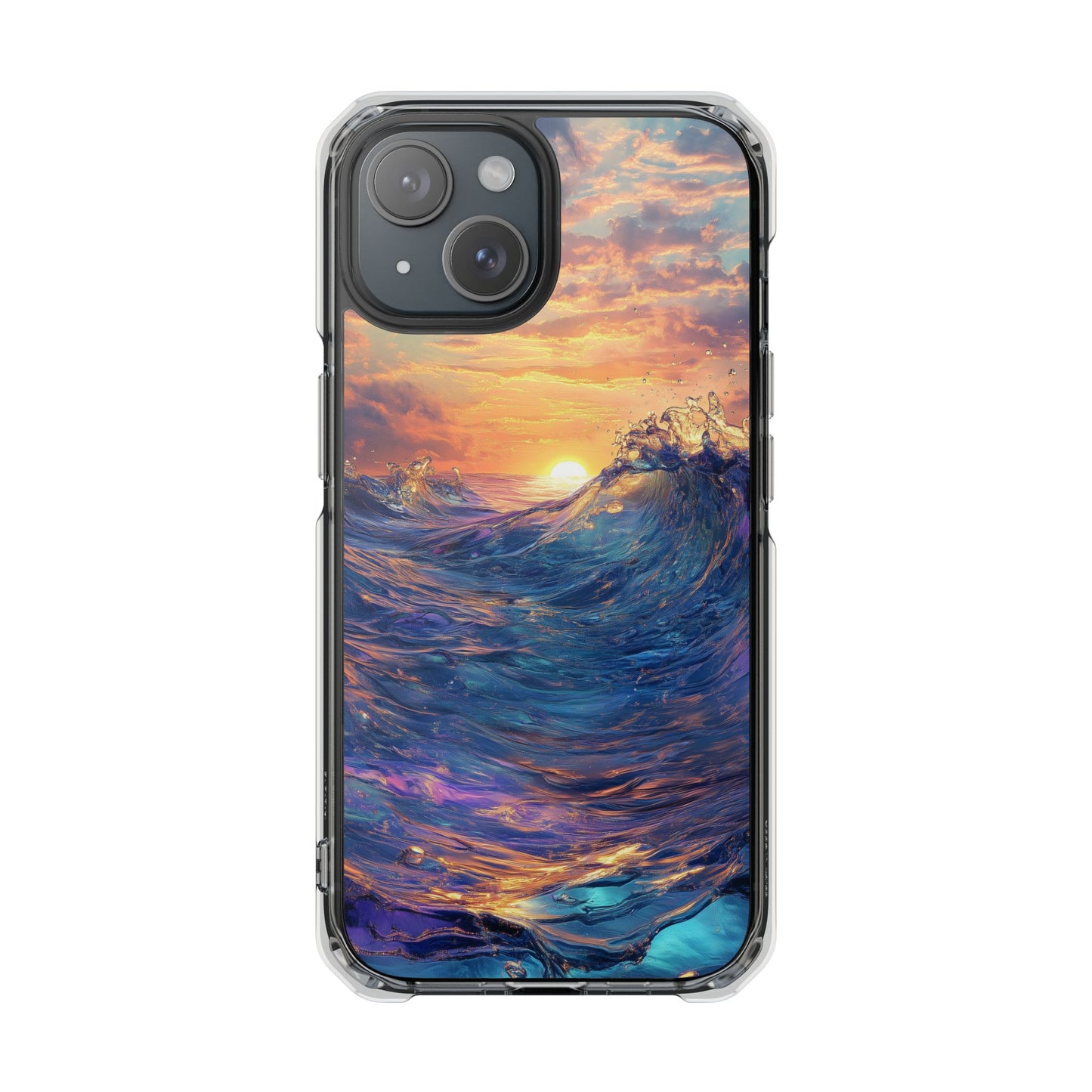 Glowing Tidal Wave Magnetic Clear iPhone Case