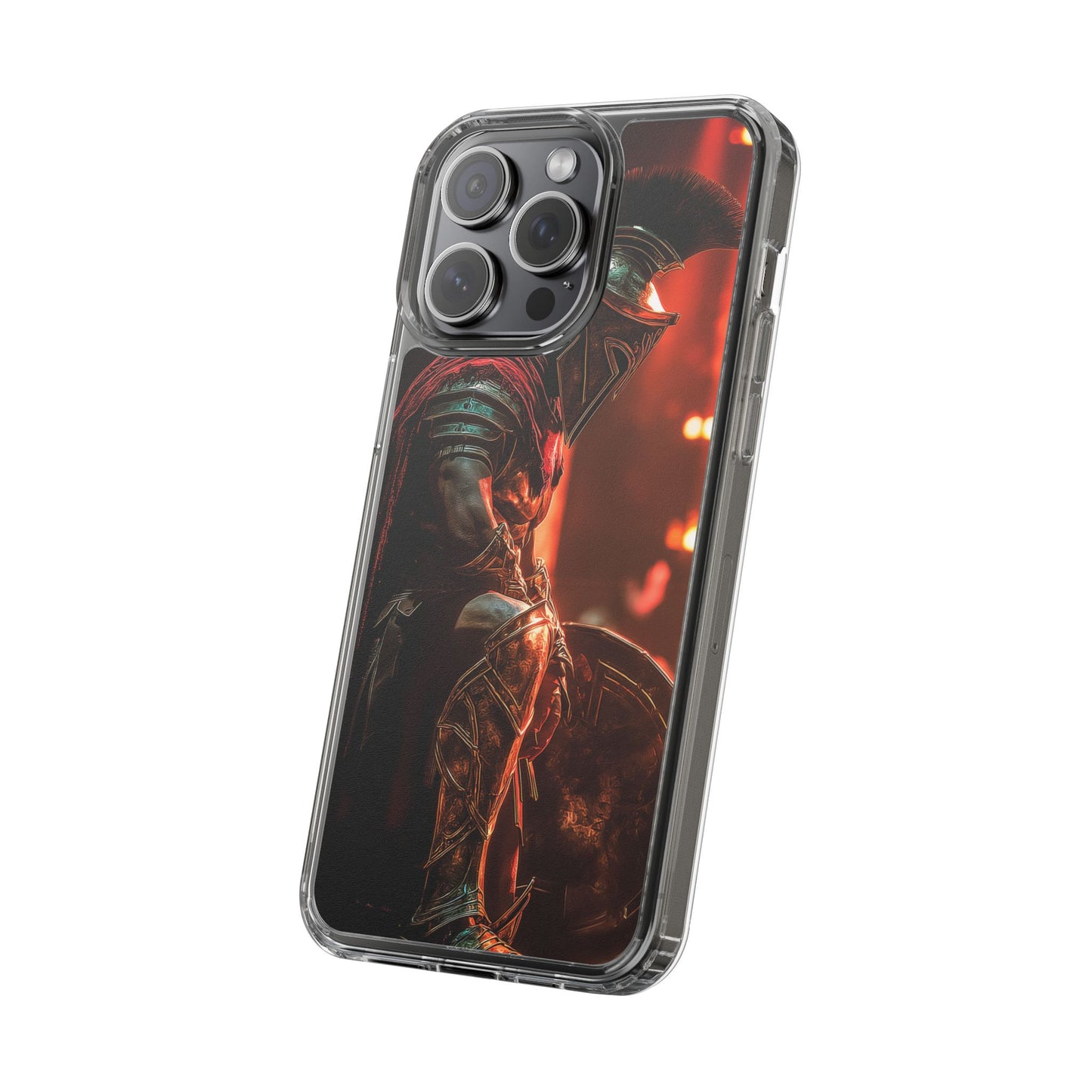 Leonidas Edition Spartan Warrior iPhone Case – Rugged Clear Protection with Bold Battle Inspired Design