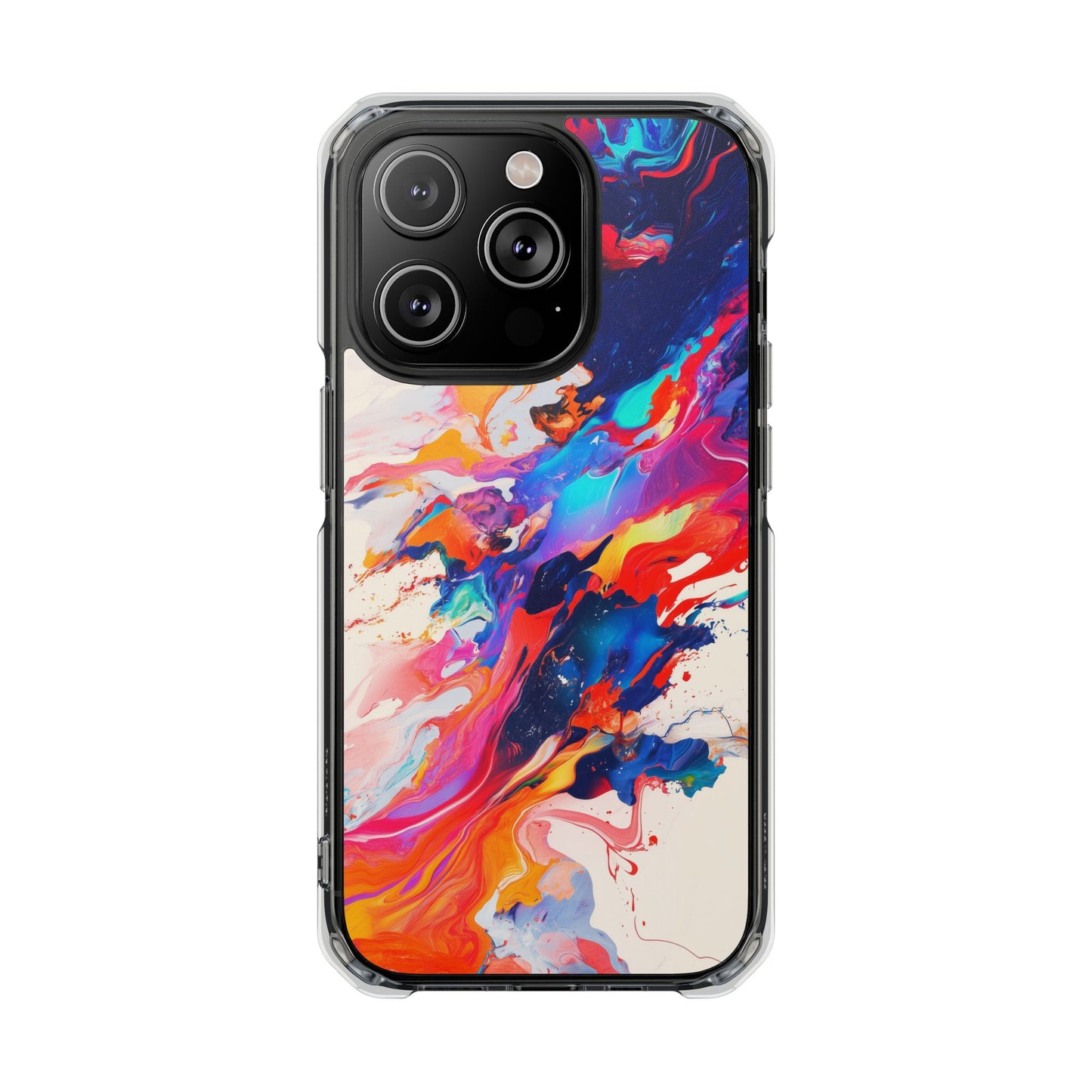 Vibrant Colorful Abstract Phone Case – Magnetic Clear Case for Bold & Stylish Protection