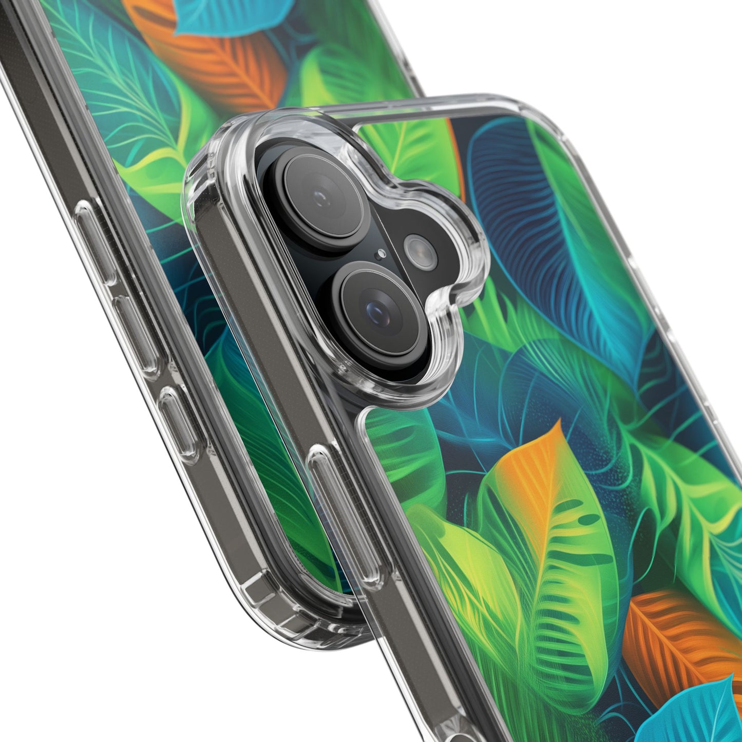 Tropical Leaf Clear iPhone Case – Vibrant Botanical Design for Nature Lovers