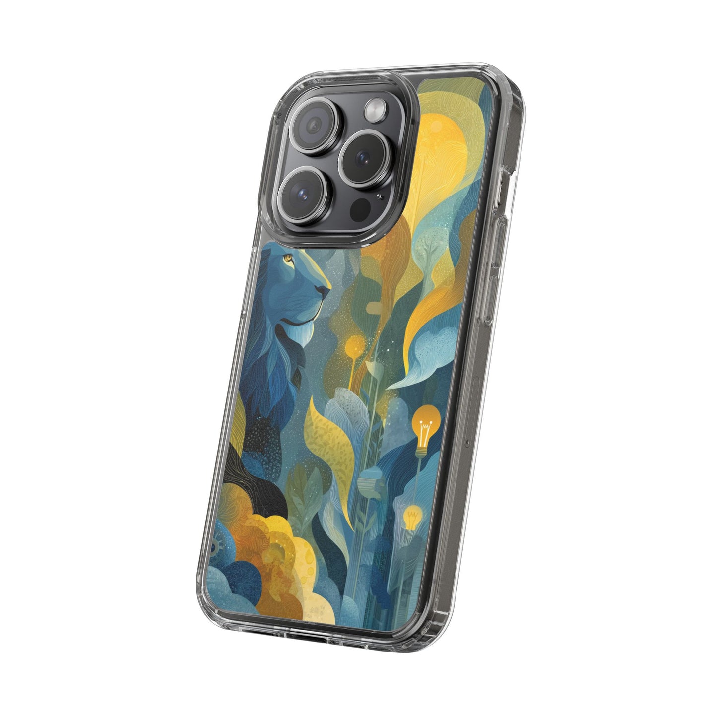 Artistic Lion Design Clear Phone Case | Nature-Inspired Protection for Animal Lovers
