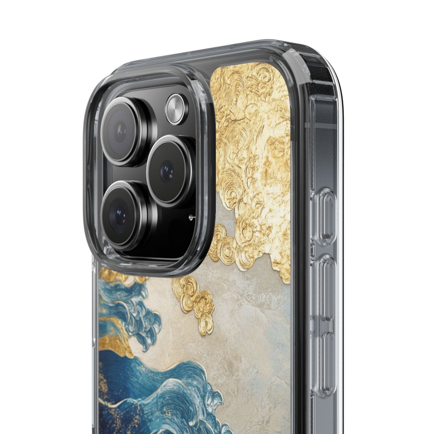 Golden Wave Clear Case - Stylish and Protective iPhone Cover